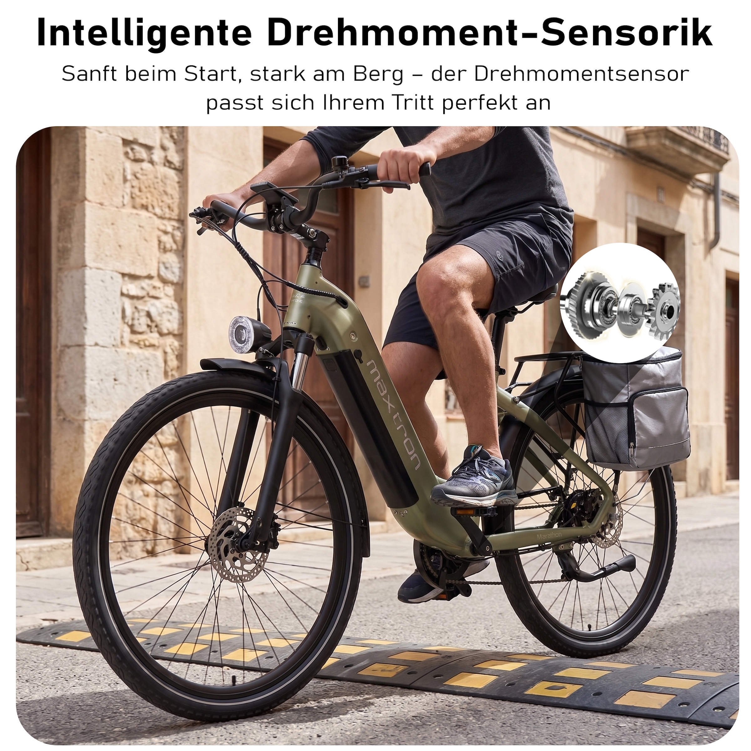 Maxtron »Maxtron Marathon E-Citybike 28 Zoll« 7 Gang Shimano Kettenschaltung Heckmotor 250 W Packung,  Elektrofahrrad für Damen u. Herren