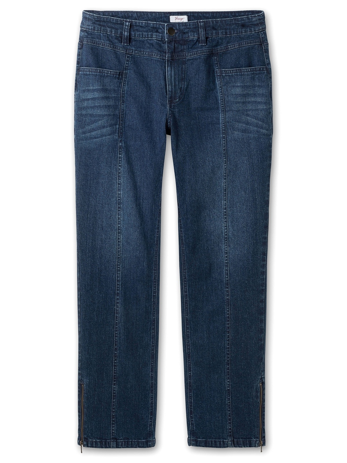 Sheego Gerade Jeans »Große Größen«, mit Teilungsnaht und Zipper am Saum