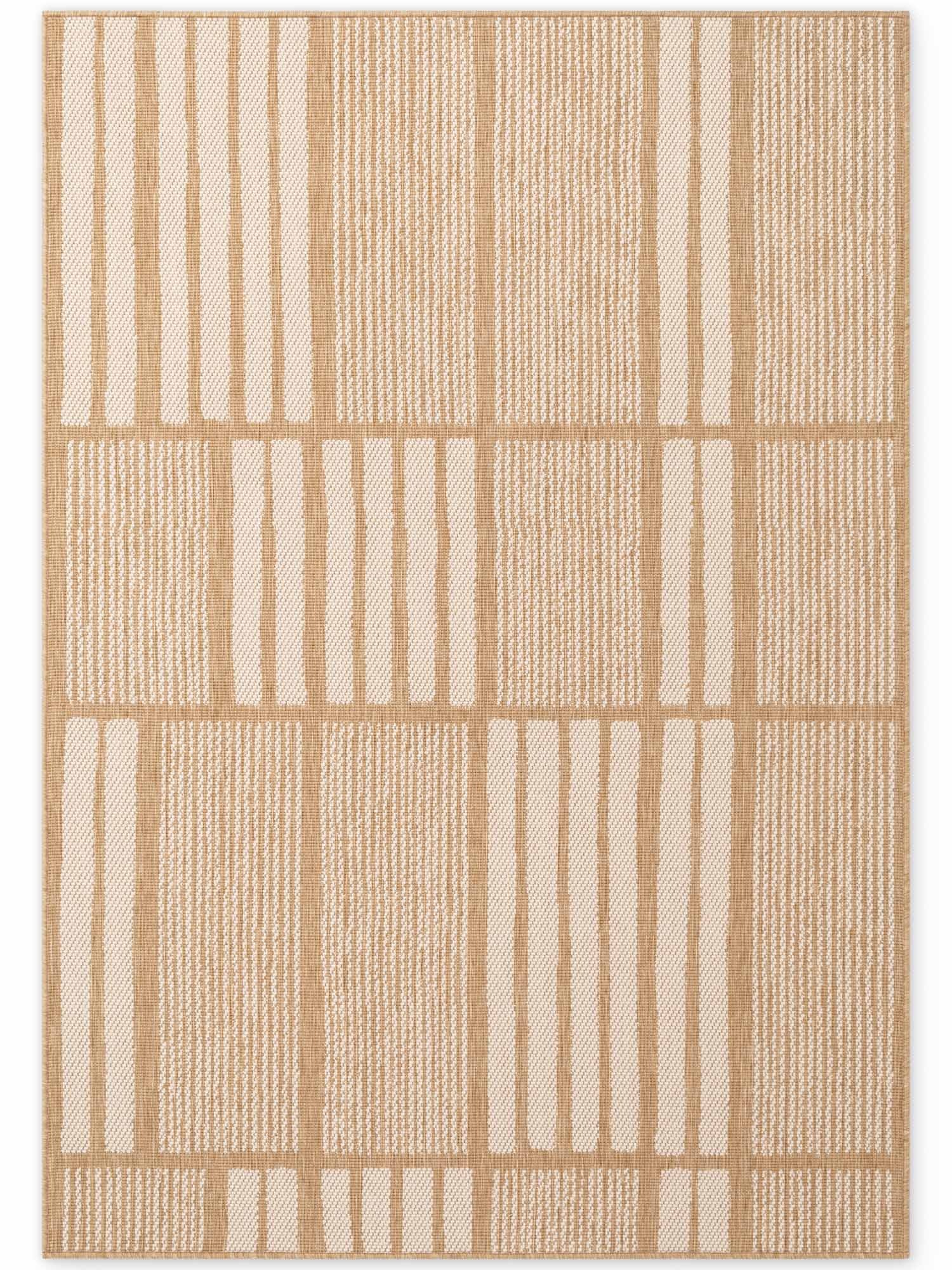 Ted Baker Flatweave Allington Indoor Outdoor Rug Geometric Reversible in Beige | Size: 160cm x 230cm
