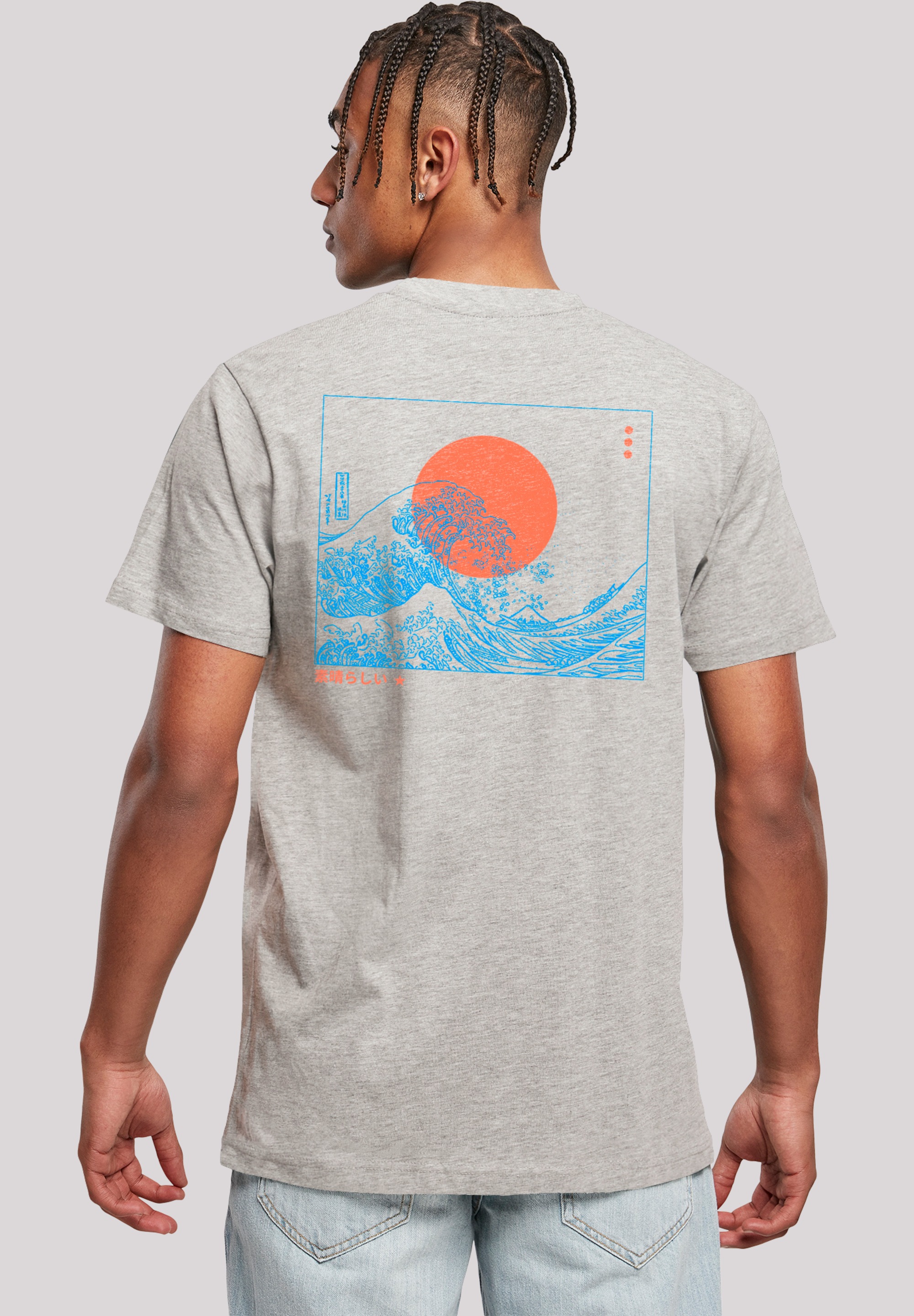 F4NT4STIC T-Shirt »Kanagawa Wave Blue V2«, Premium Qualität