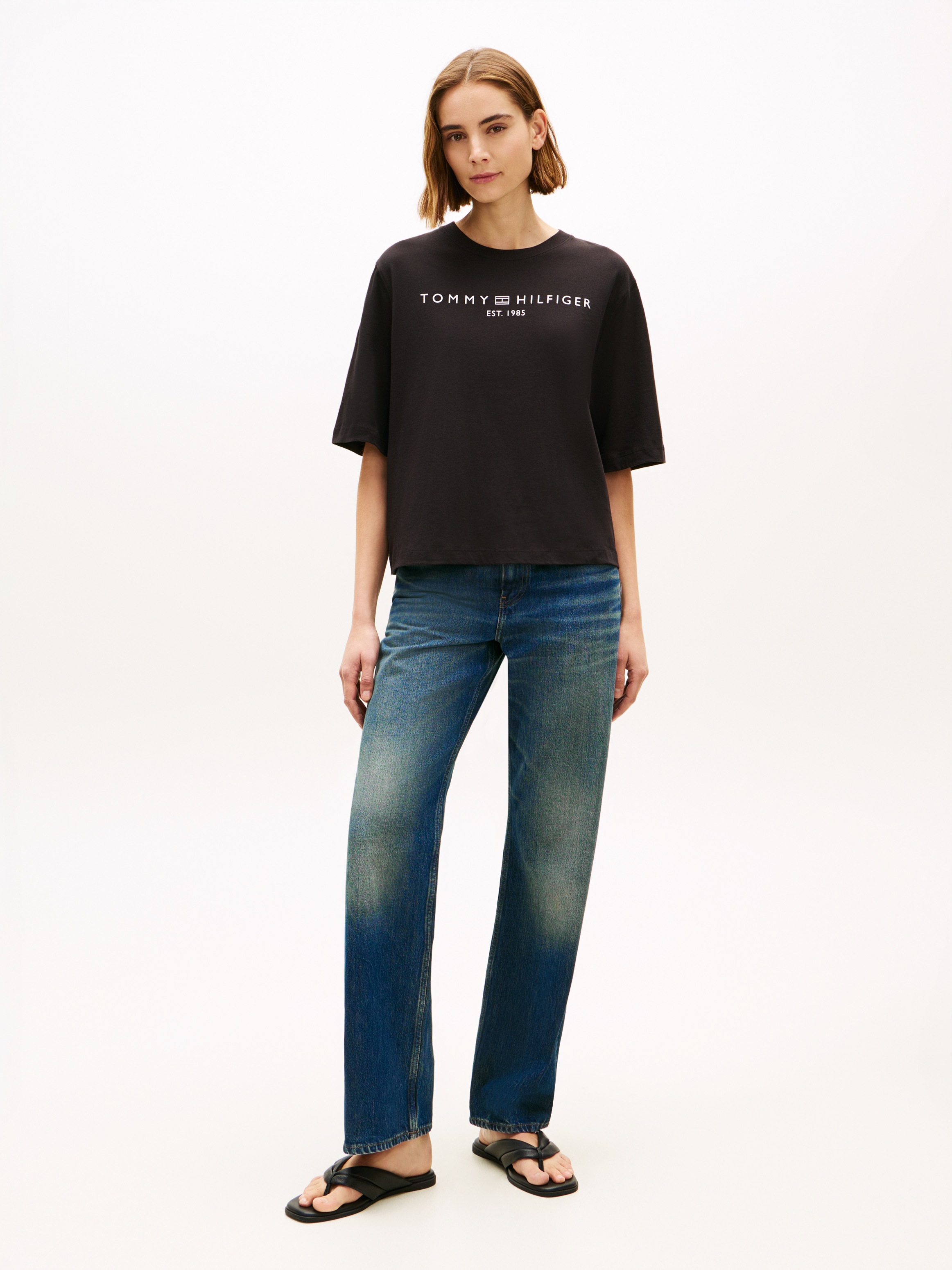 Thumbnail - Tommy Hilfiger Langarmshirt "CORP LOGO TRAPEZE C-NK TEE"