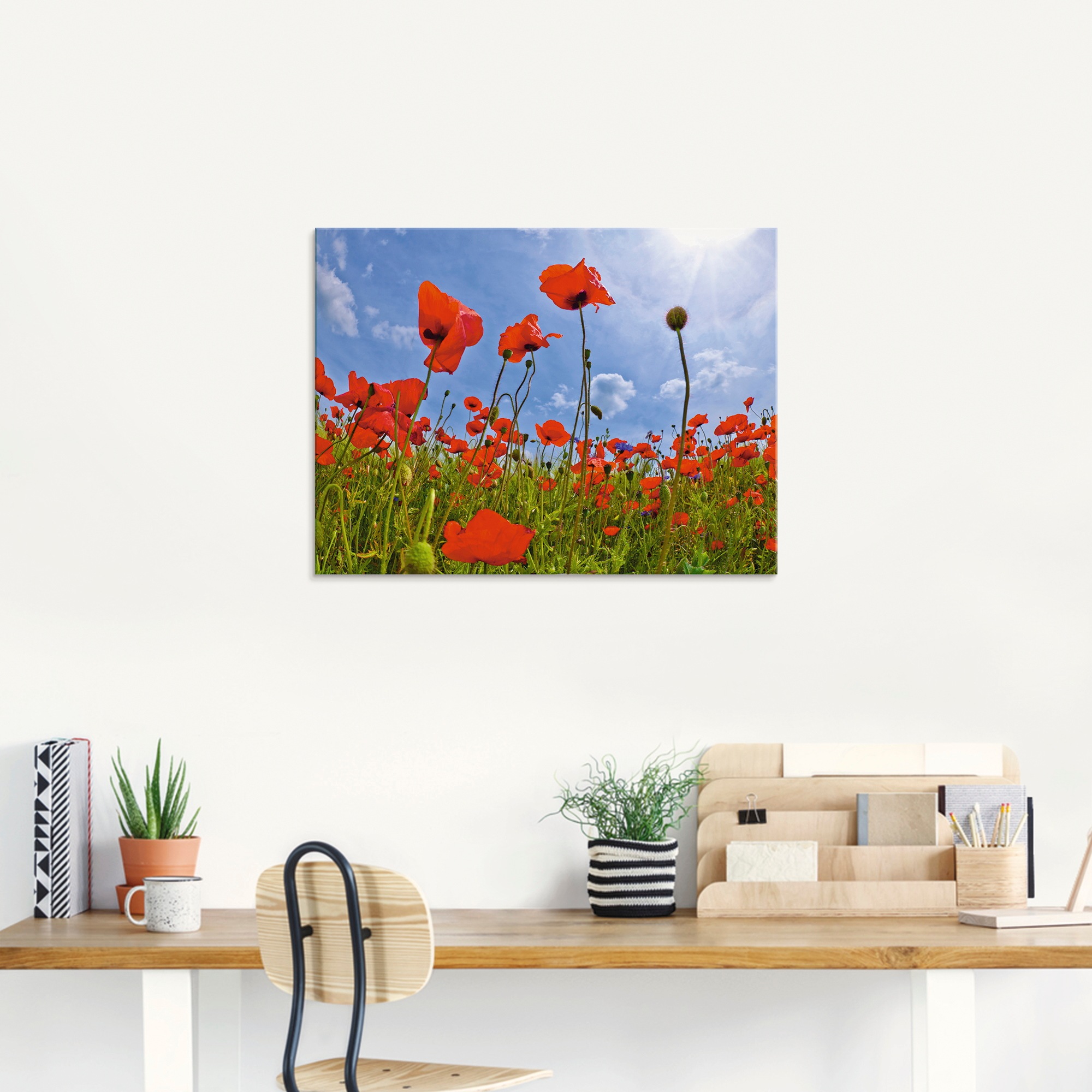 Thumbnail - Artland Glasbild "Mohnblumenfeld" Blumen 1 Stk. tlg. in verschiedenen Größen