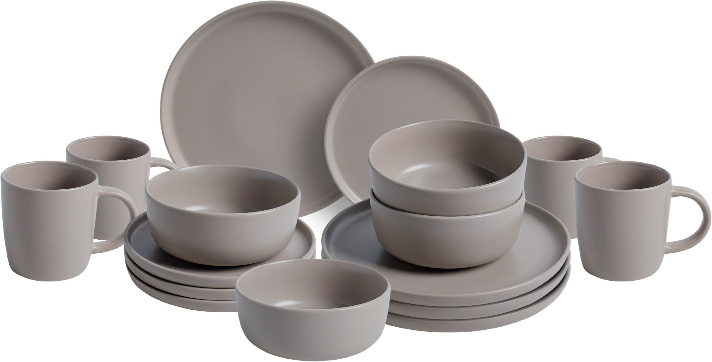 van Well Kombiservice "Geschirr-Set Grigio, 16-teilig" rund, taupe, spülmas günstig online kaufen