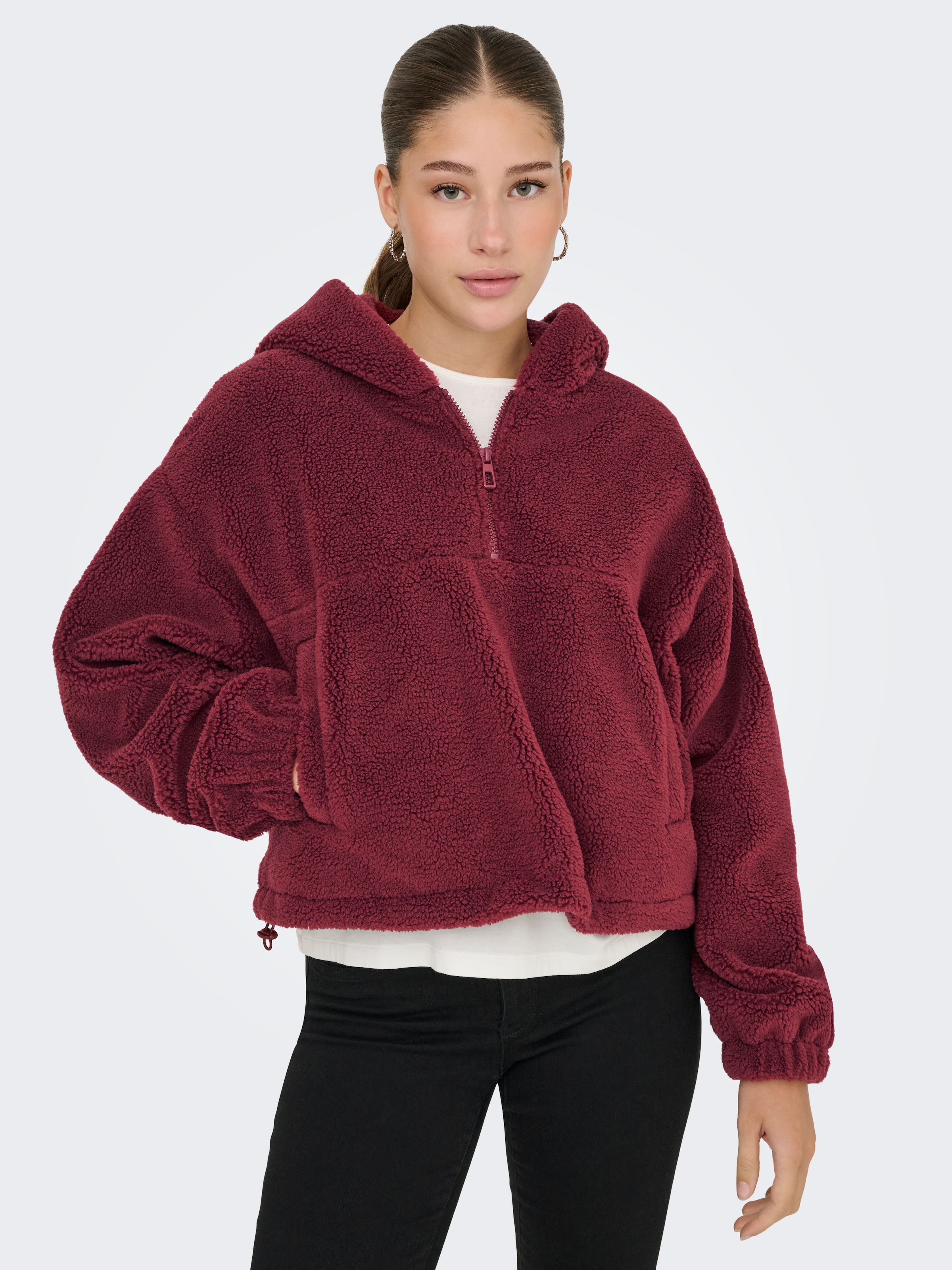 ONLY Fleecejacke "ONLSIENA TEDDY ANORAK LIFE CC OTW", mit Kapuze günstig online kaufen