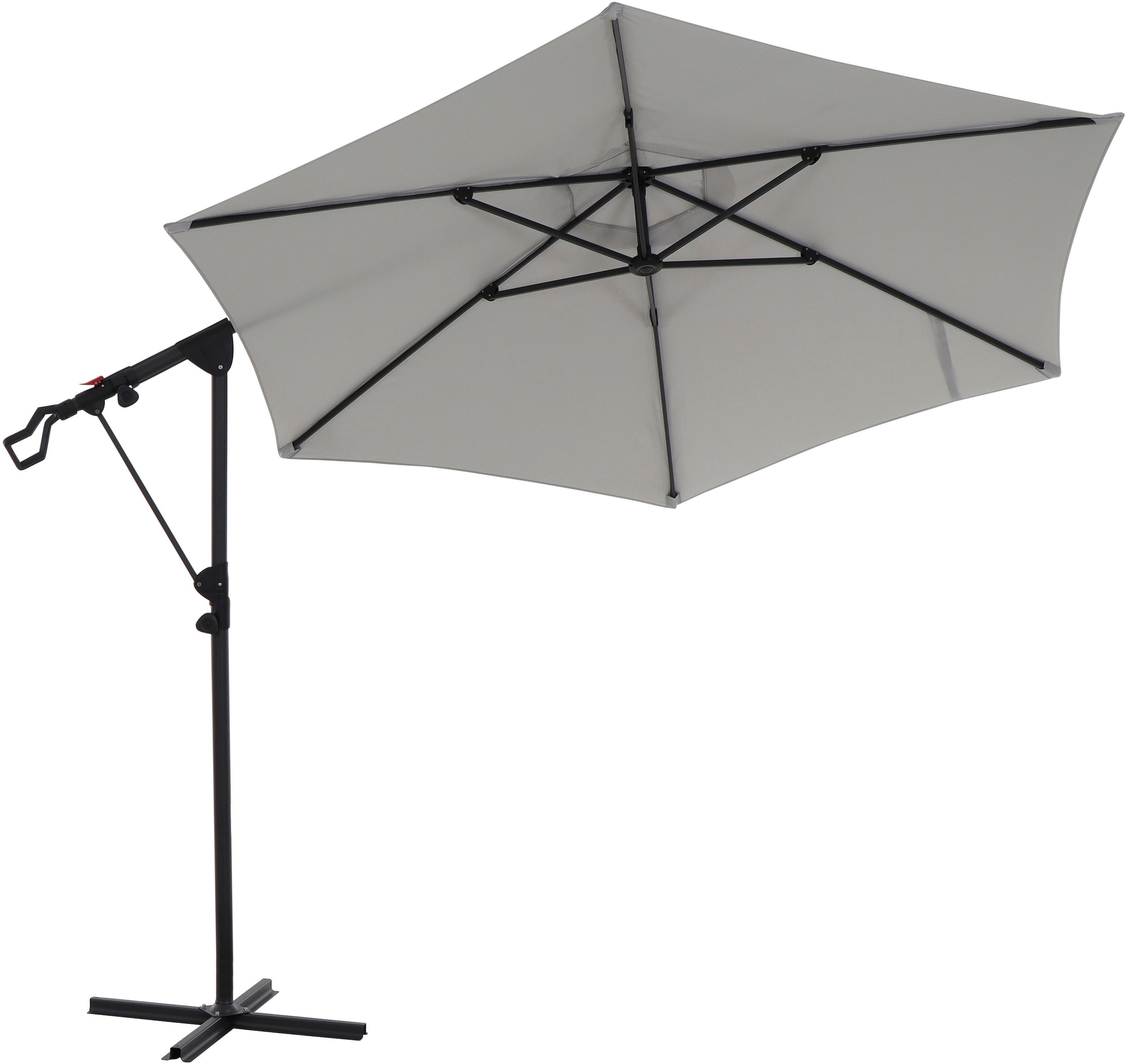 Siena Garden Ampelschirm »Leo N+«, (Set), Ø3m, inkl. 2 Beschwerungsplatten und Schutzhülle