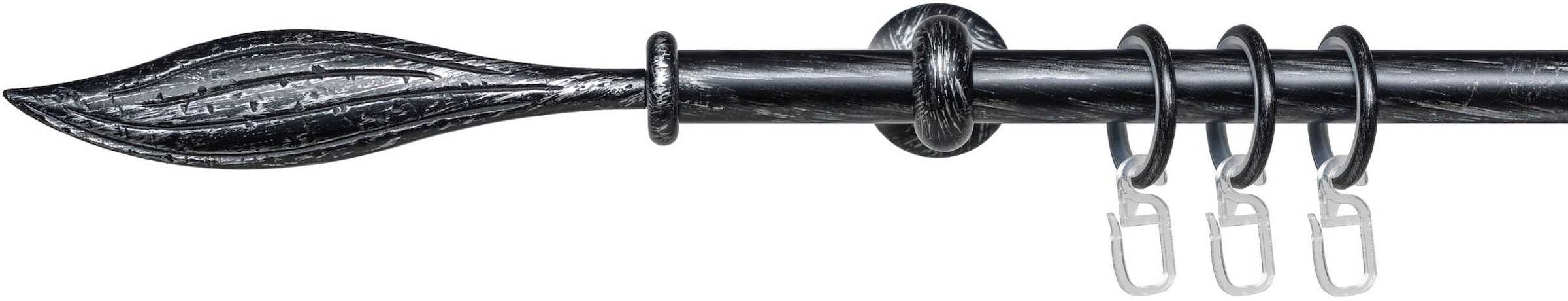 Liedeco Gardinenstange "Esp Blatt" Ø 16 mm 1 läufig-läufig Fixmaß 1-läufig günstig online kaufen
