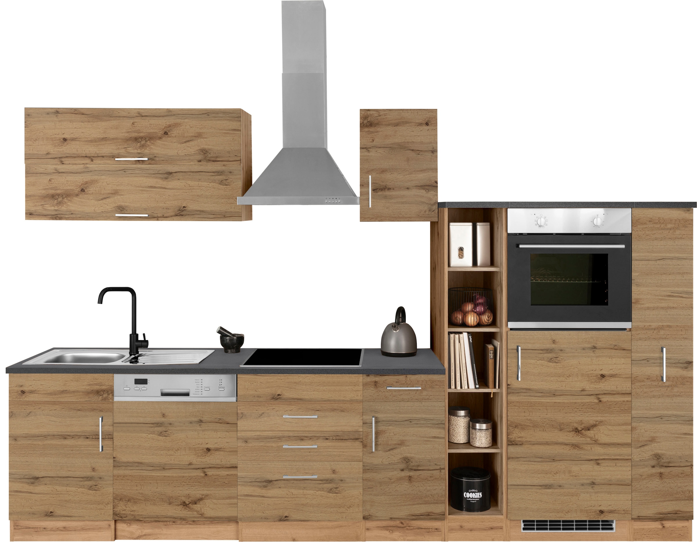 KOCHSTATION Küchenzeile »KS-Colmar«, mit E-Geräten, Breite 330 cm