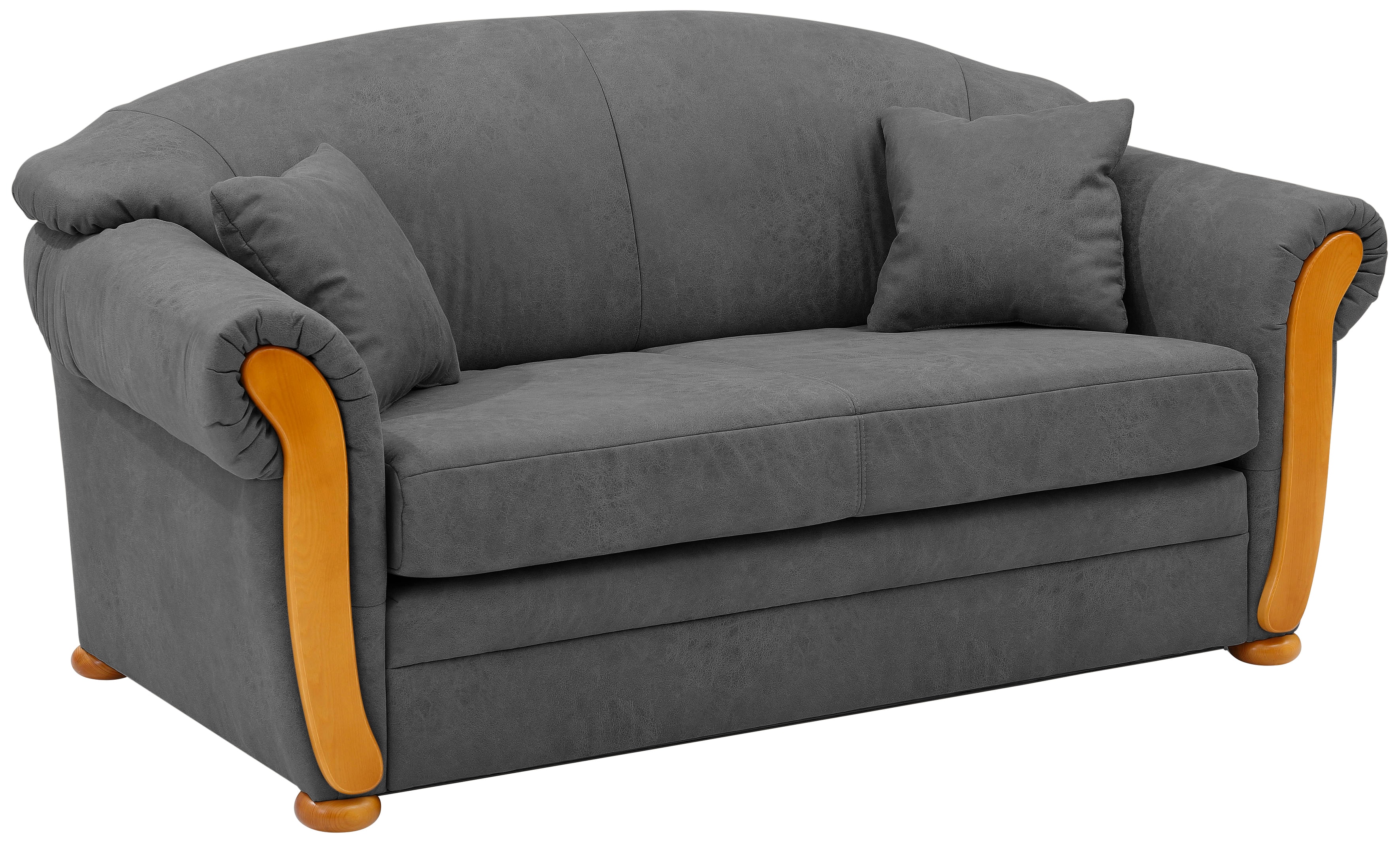 Home affaire Schlafsofa "Milano bequem, Federkern, Längsschläfer, Bettfunktion, Breite 174cm" Hoher Sitzkomfort mit Schlaffunktion und Bettkasten, incl. Zierkissen