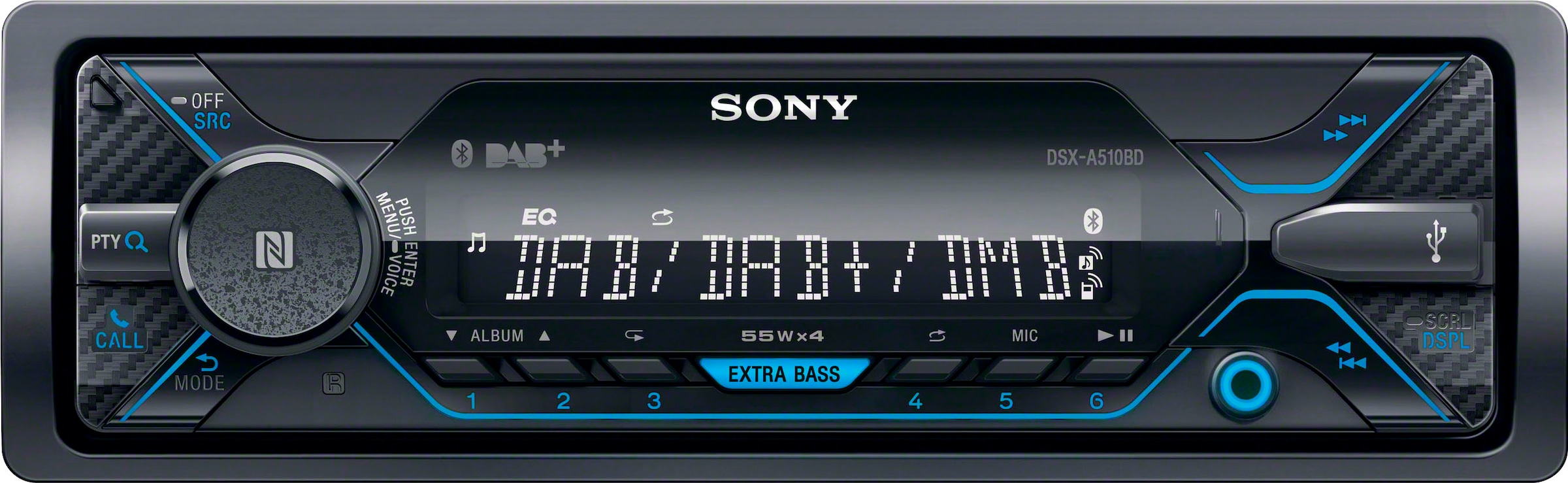 Sony Autoradio »DSX-A510KIT«, (Bluetooth-NFC Digitalradio (DAB+)-FM-Tuner-AM-Tuner 220 W)