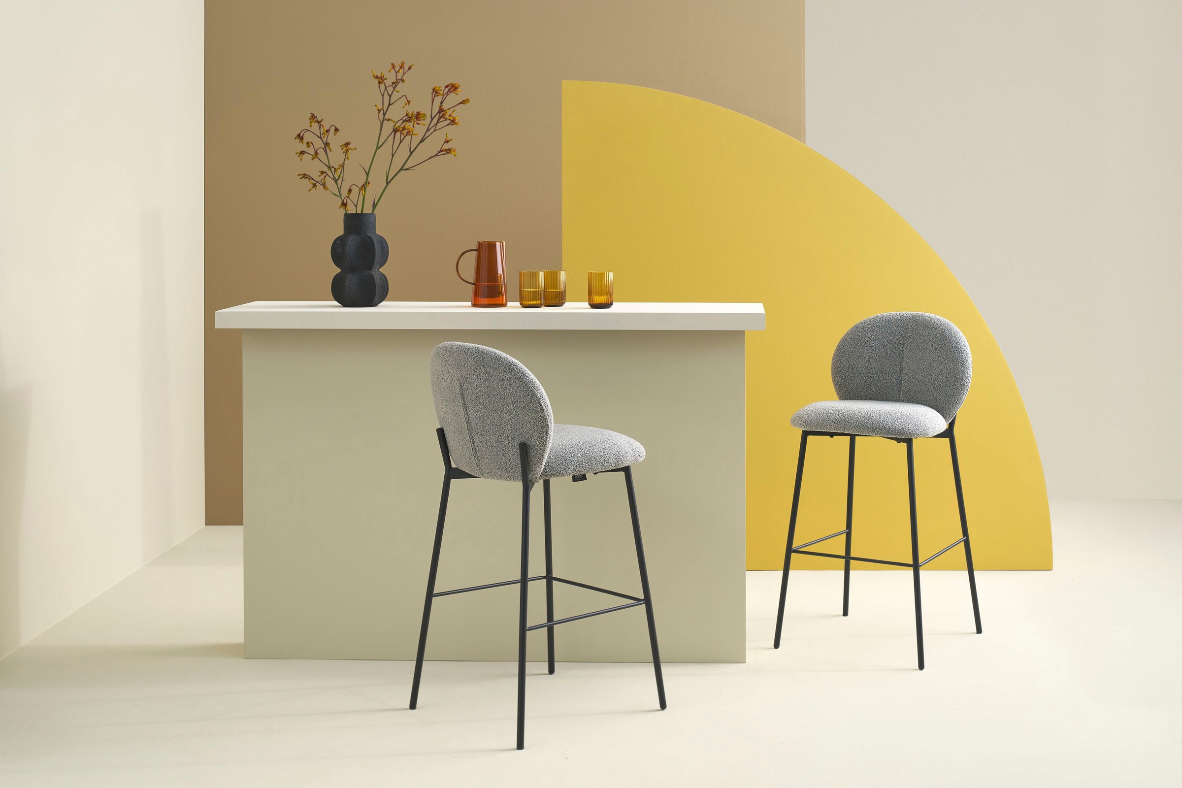 SCHÖNER WOHNEN-Kollektion 4-Fußstuhl "FORDE" (Set) 2 Stk.Bezug Bouclé, Unte günstig online kaufen