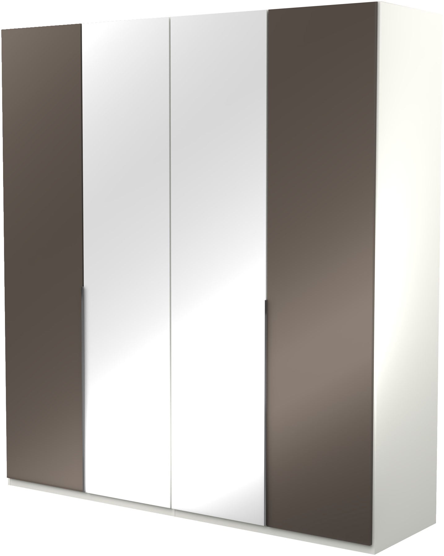 Musterring Kleiderschrank "San Diego, Kleiderschrank, Schrank, Garderobe, mit Glastüren" 1 Stk. tlg. 4-türig (gedämpft), 4 Böden, 2 Kleiderstangen, Chromgriffe