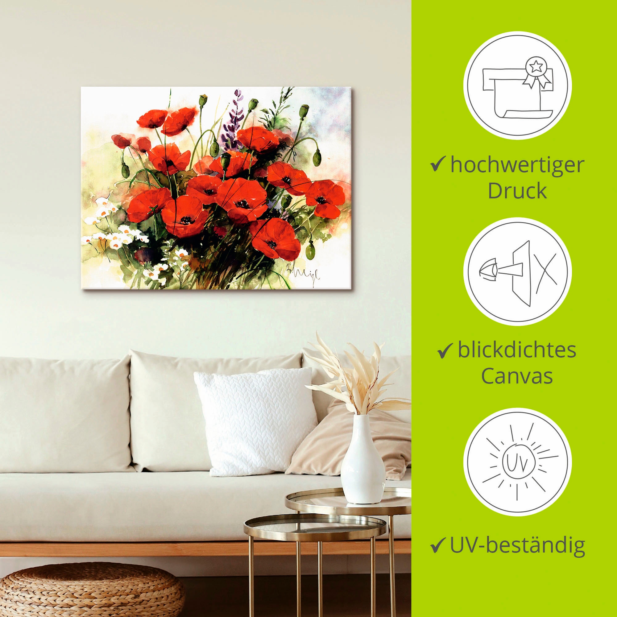 Artland Wandbild »Blumen Zusammenstellung III«, Blumen, (1 St.), als Leinwandbild, Poster, Wandaufkleber in verschied. Größen