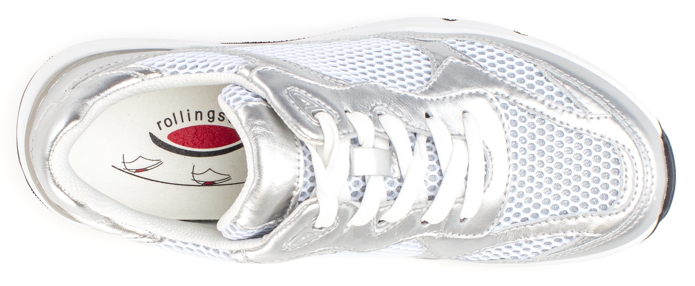 Gabor Rollingsoft Keilsneaker, Freizeitschuh, Halbschuh, Schnürschuh mit gepolstertem Schaftrand