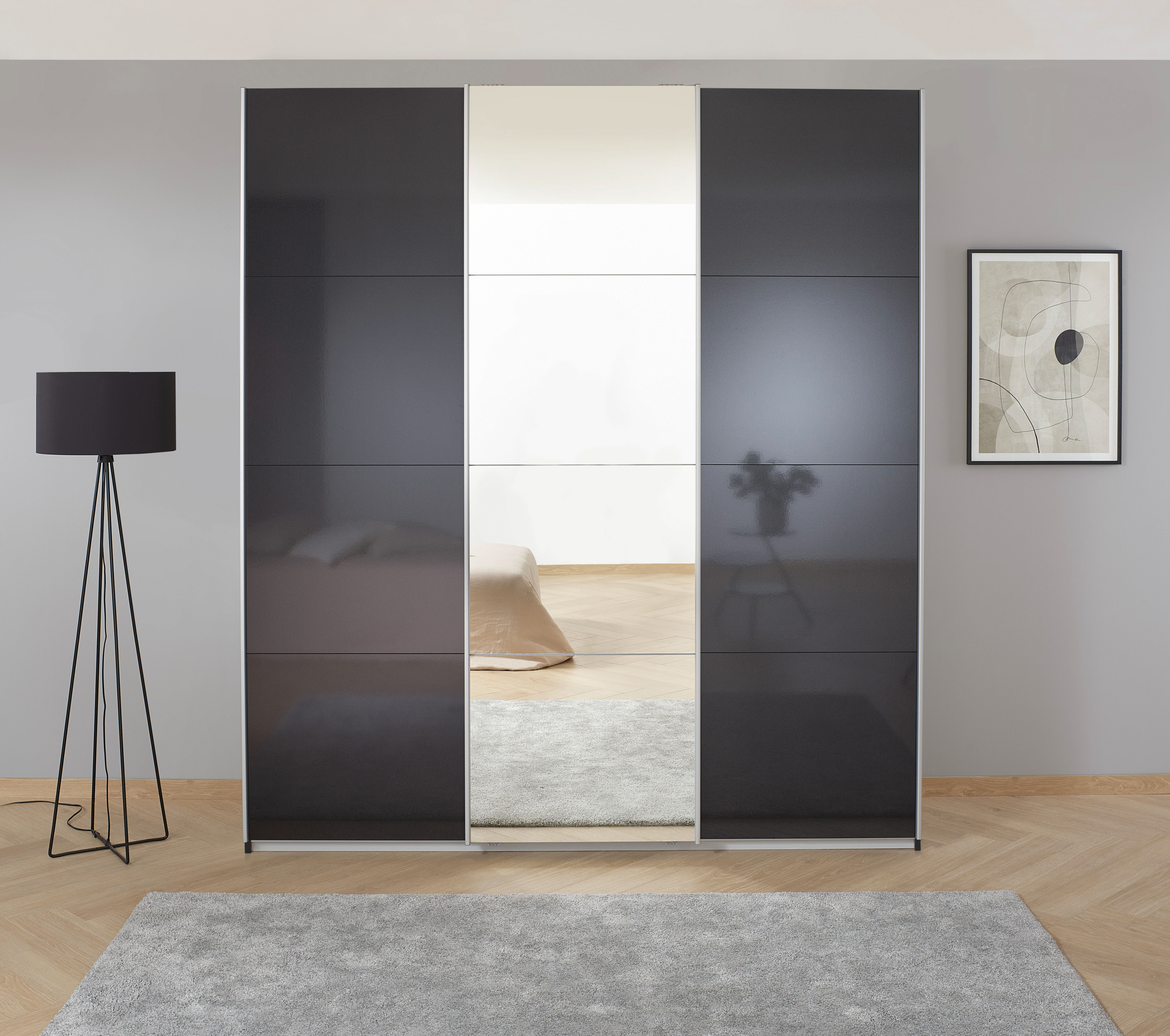 OTTO home Kleiderschrank "Mehrzweckschrank Aktenschrank Möbel Mietswohnung Schlafzimmer KOLUNA" 3 Ausstattungen BASIC/CLASSIC/PREMIUM (inkl. SOFT-CLOSE-FUNKTION), Breiten 203/271/315/360cm Höhen 210/229 Hochglanzfront MADE IN GERMANY