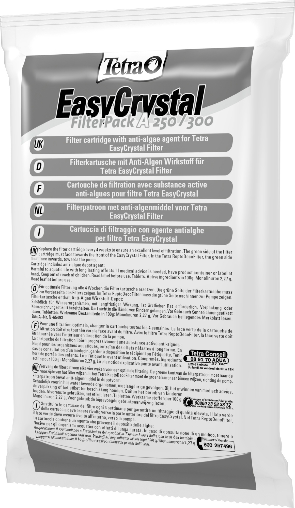 Tetra Ersatzfilter »EasyCrystal®«, (Set), 2x3 Filter mit AlgoStop Depot 60 ml