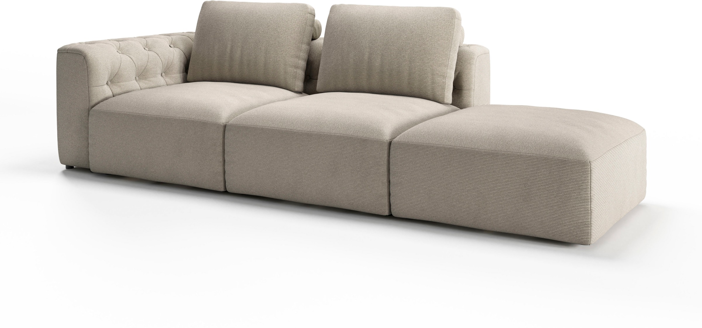 RAUM.ID Chaiselongue »Cushid«, Modul-Sofa, bestehend aus 2-Sitzer und Hocker