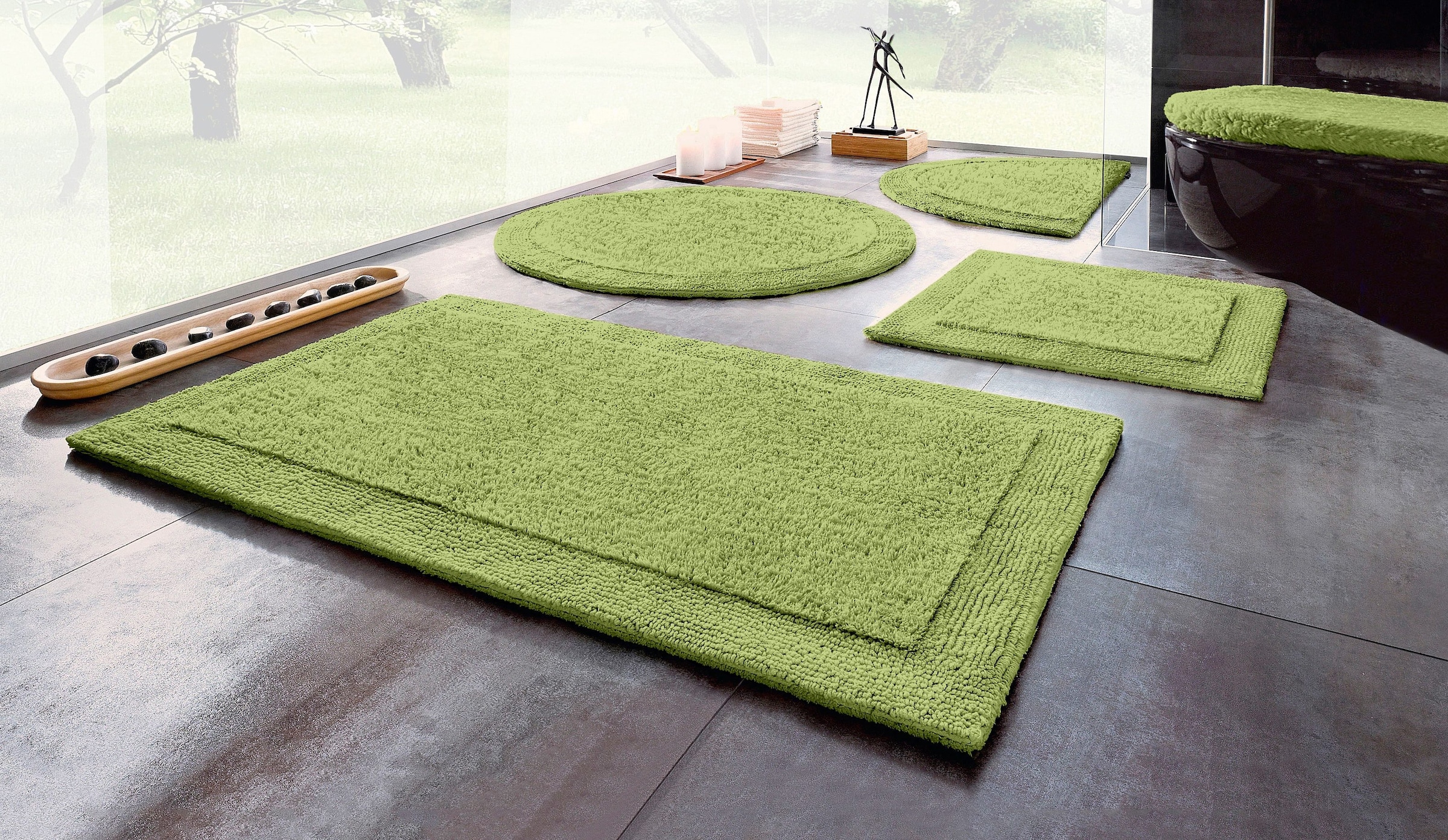 my home Badematte "Kapra, Badvorleger, Badezimmer Teppich" Höhe 14 mm beids günstig online kaufen