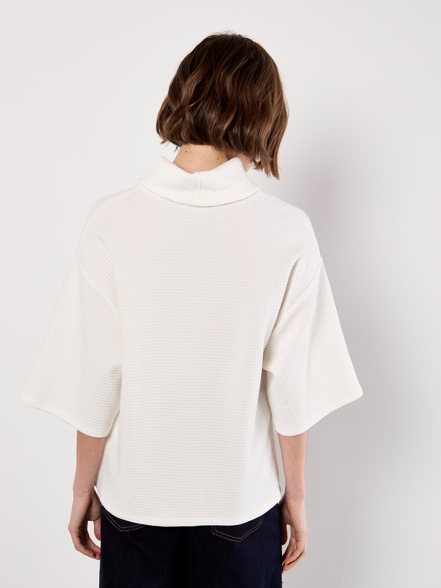 Apricot Rollkragenshirt »Waffelstrick-T-Shirt«