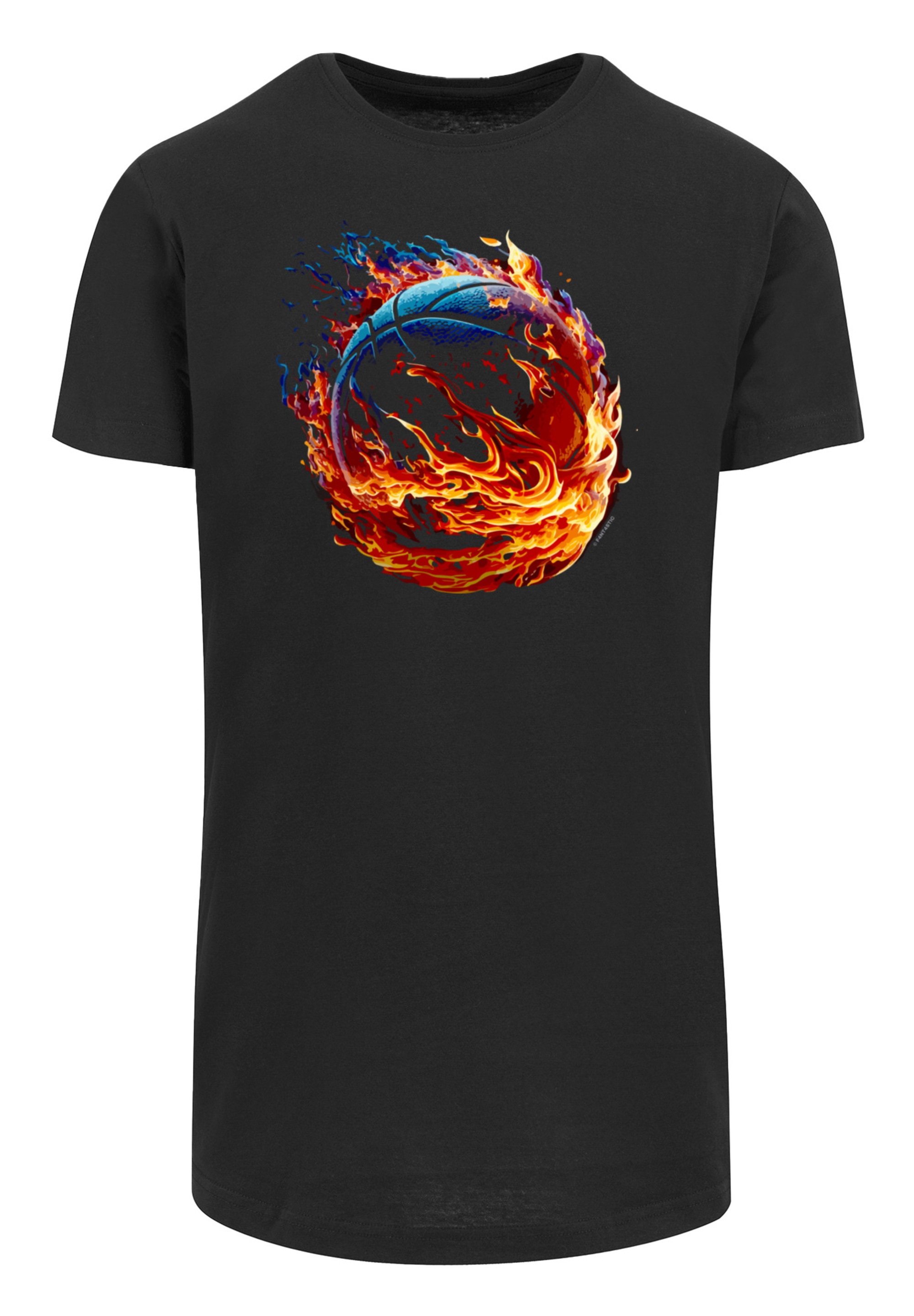 F4NT4STIC T-Shirt »Basketball On Fire Sport LONG«, Print