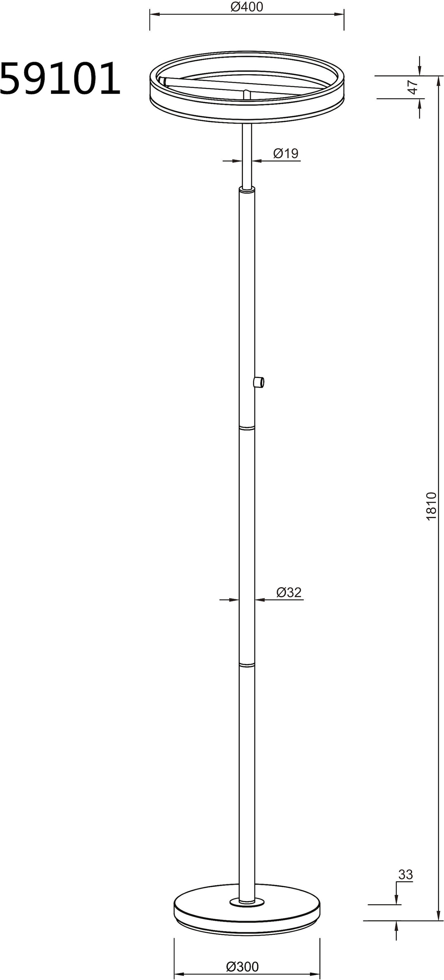 GLOBO LIGHTING Deckenfluter »EMANUEL« LED-Modul 1 Stk. LED Deckenfluter anthrazit, 4000K, Drehdimmer, starkes Licht