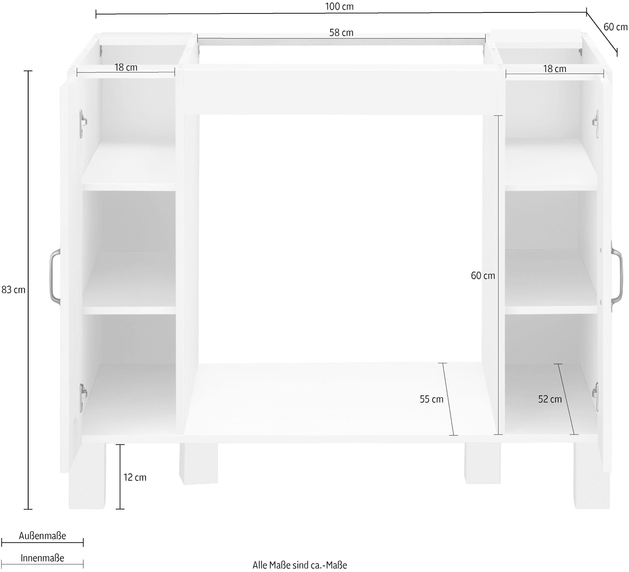 Home affaire Herdumbauschrank »Alby«, Breite 100 cm, 2 Fächer