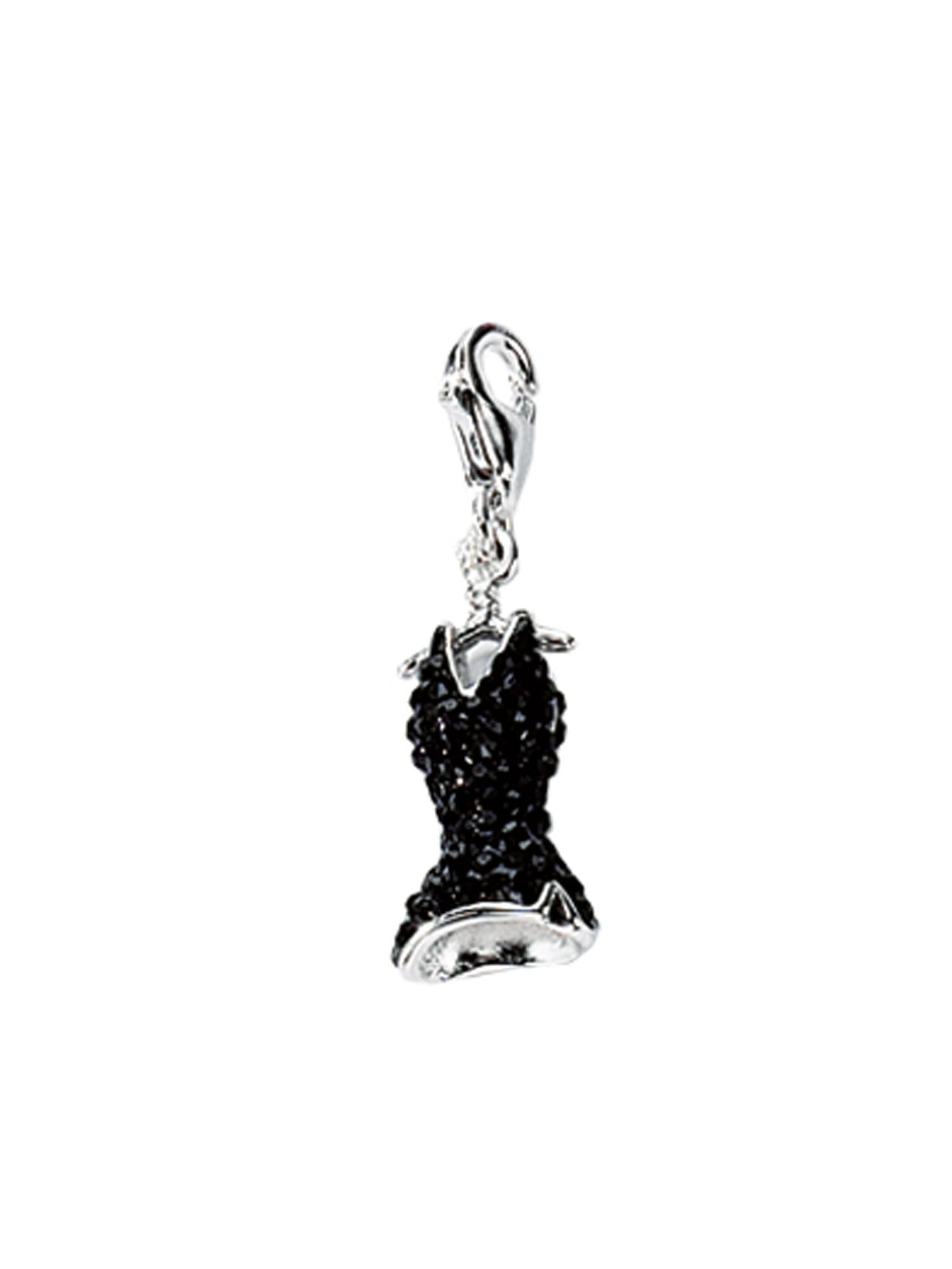 Charm-Einhänger »925 Silber Charms Anhänger Kleid«, mit Glasstein Silberschmuck für Damen