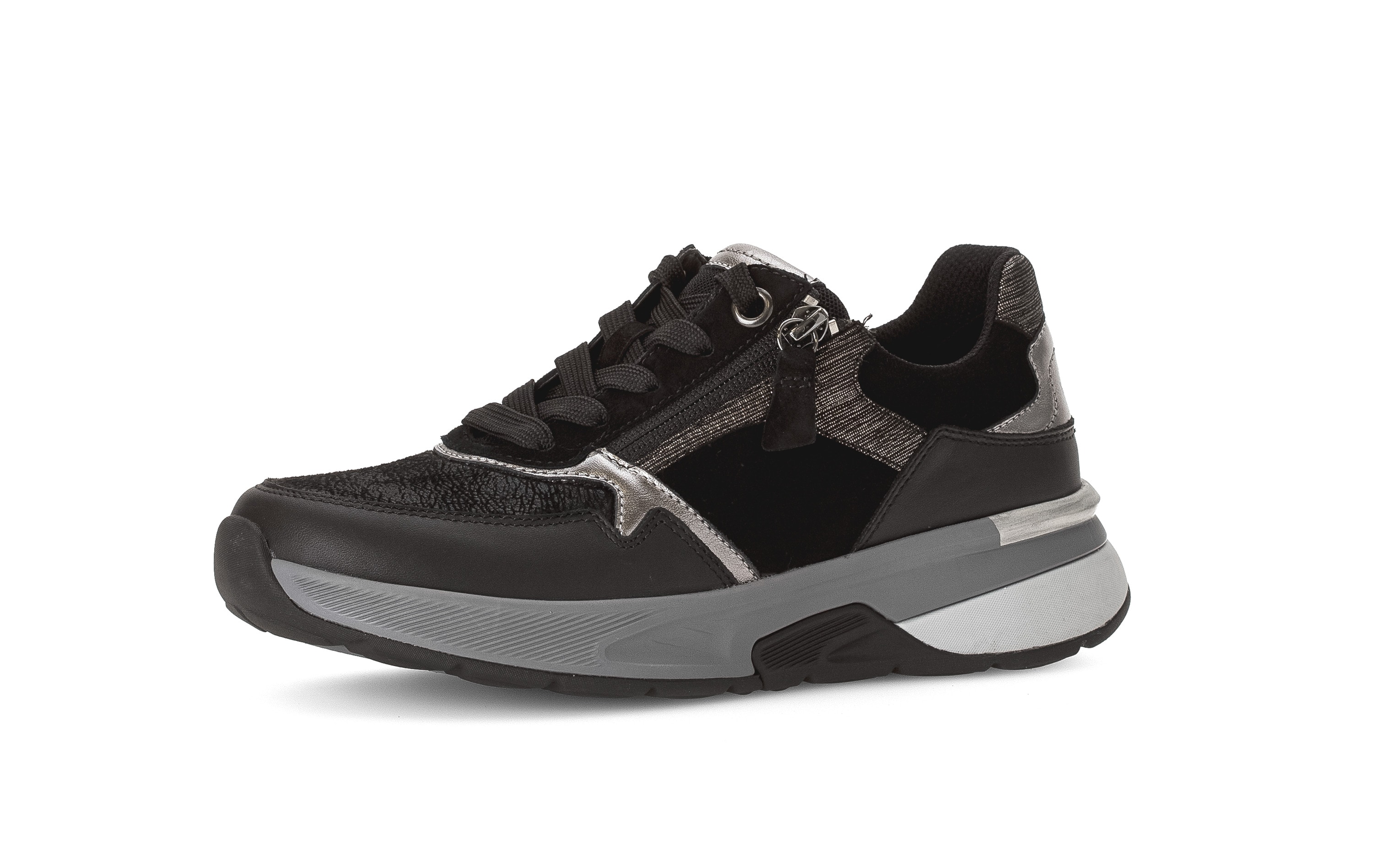 rollingsoft Keilsneaker Freizeitschuh, Halbschuh, Schnürer mit modischen Kontrastbesätzen