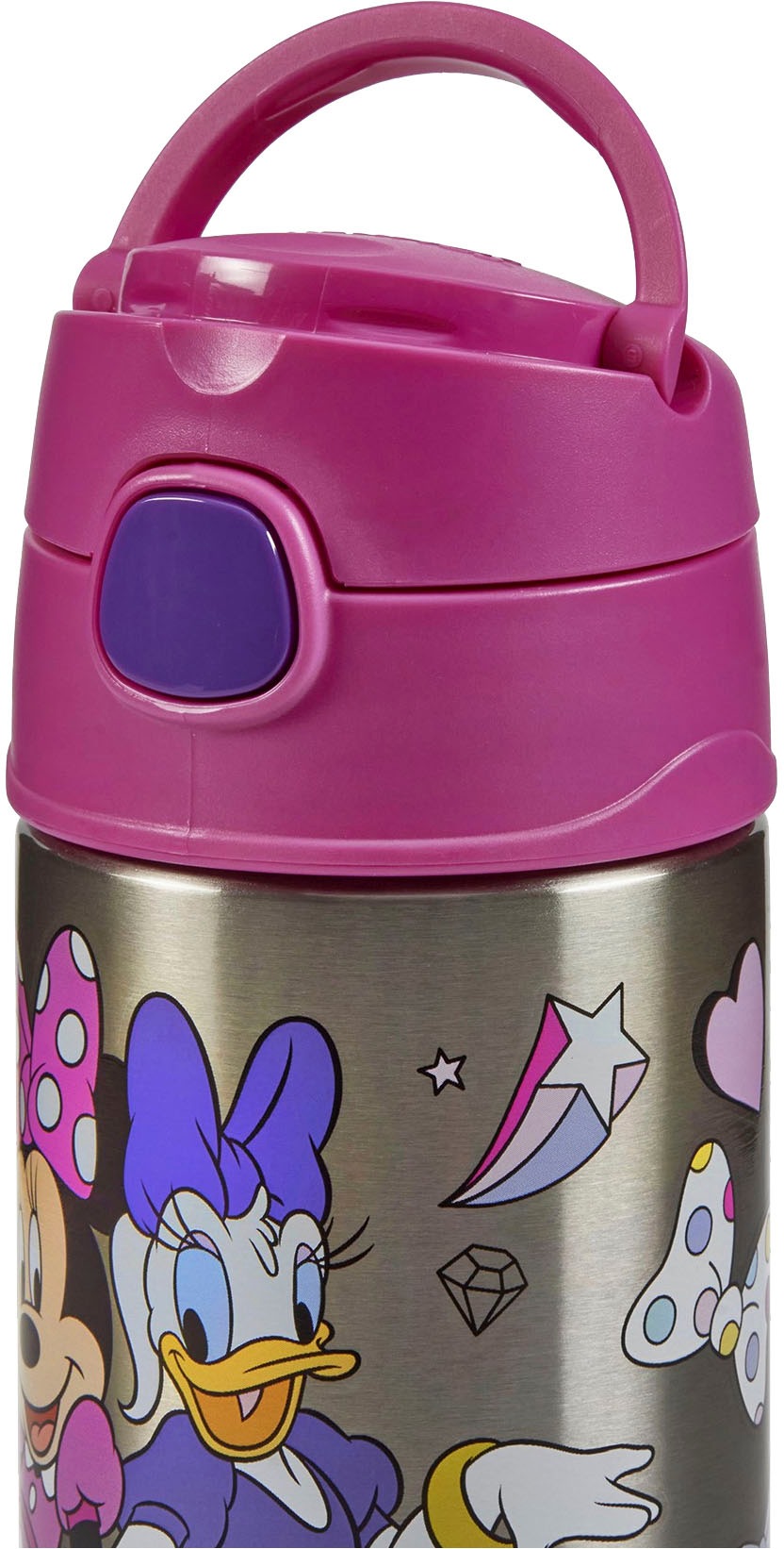 THERMOS Isolierflasche »FUNTAINER STRAW BOTTLE, doppelwandiger Edelstahl, spülmaschinenfest«, (1 tlg.), 0,35l, mit Silikonstrohalm, absolut dicht