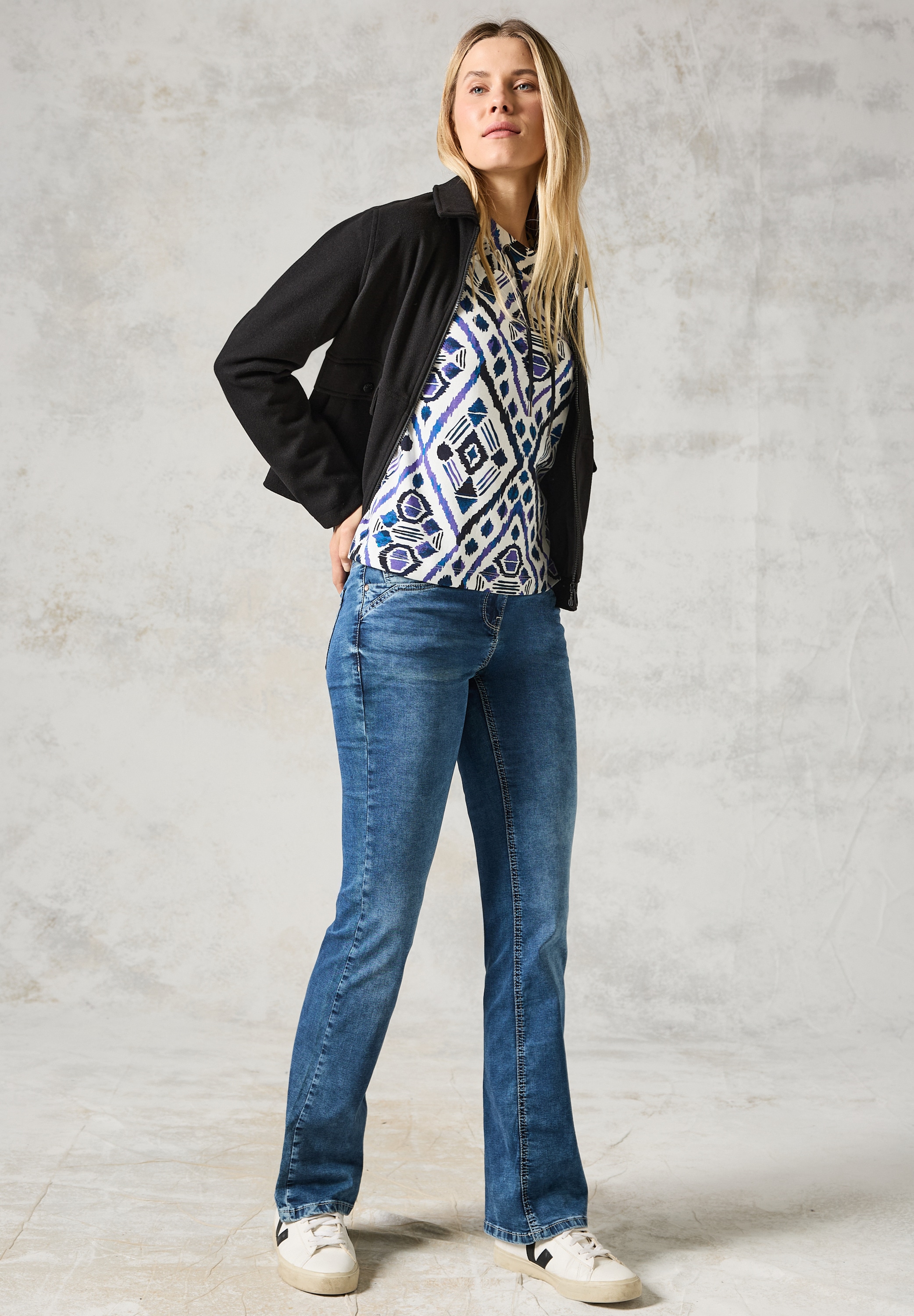 Cecil Langarmshirt, mit grafischem Muster