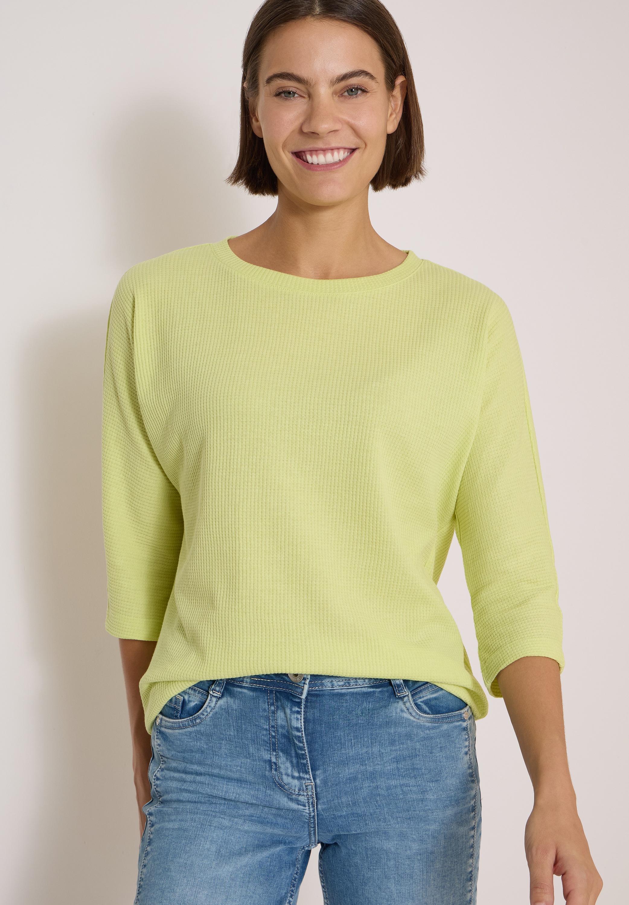 Cecil 3/4-Arm-Shirt mit Waffelstruktur