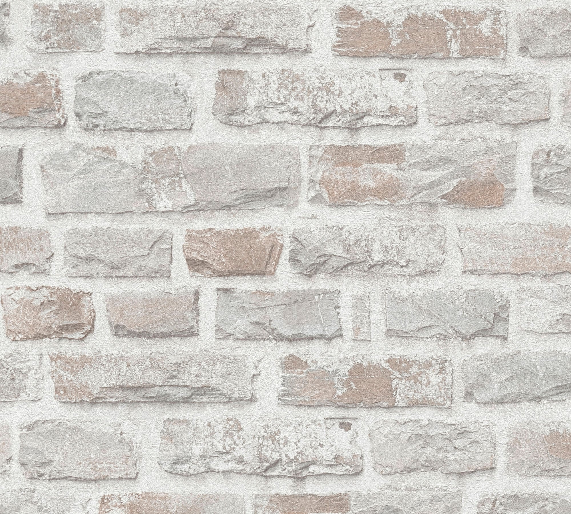 A.S. Création Vliestapete »Natural Living Tapete Stein«, matt-gemustert-neutral, Tapete Steinoptik Vlies Vlies Wand Tapeten Wohnzimmer Schlafzimmer