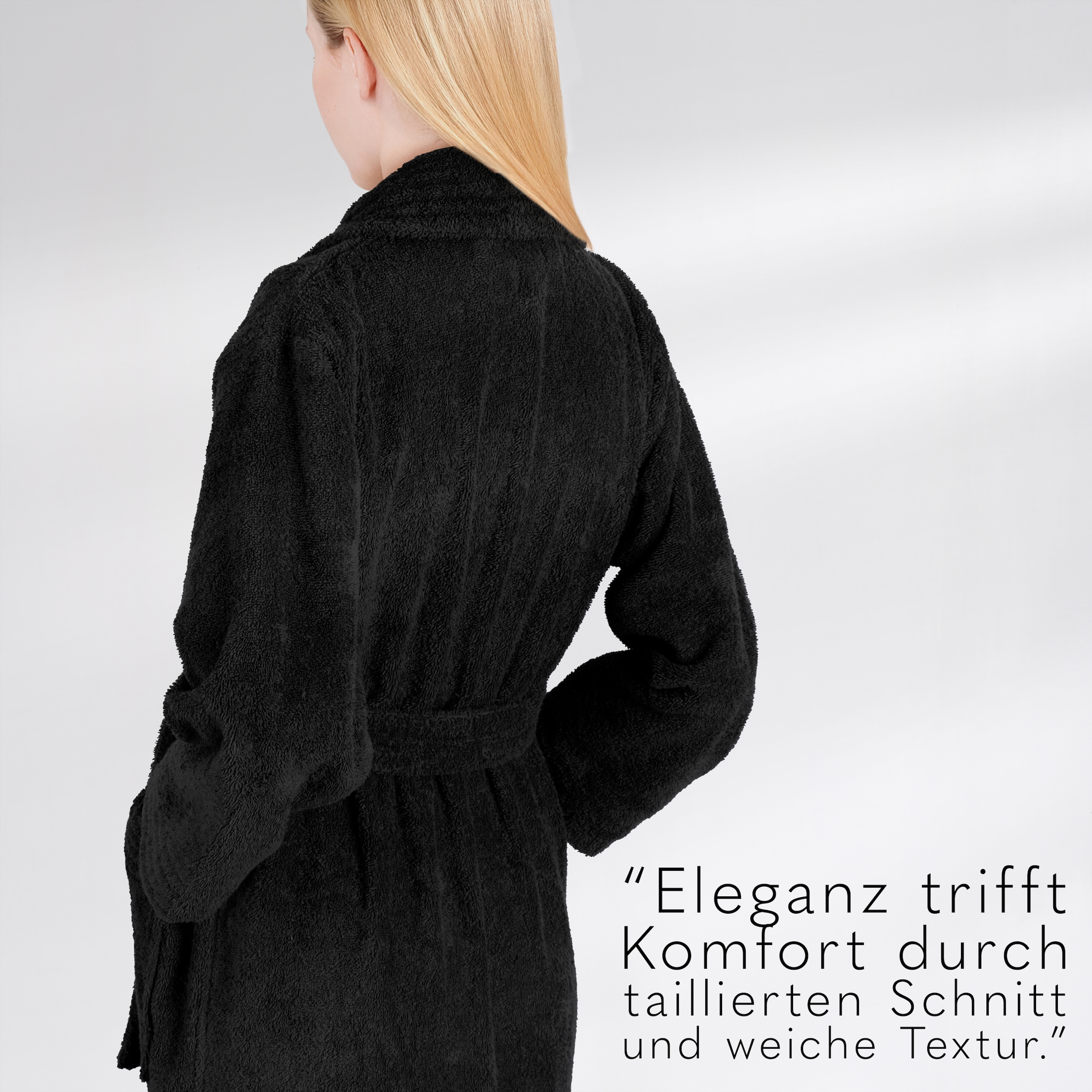 HAMMETEX Damenbademantel »Ren, 100% Baumwolle« 380 g/m² Frottee Bademantel mit Taschen – Saugfähig & Weich