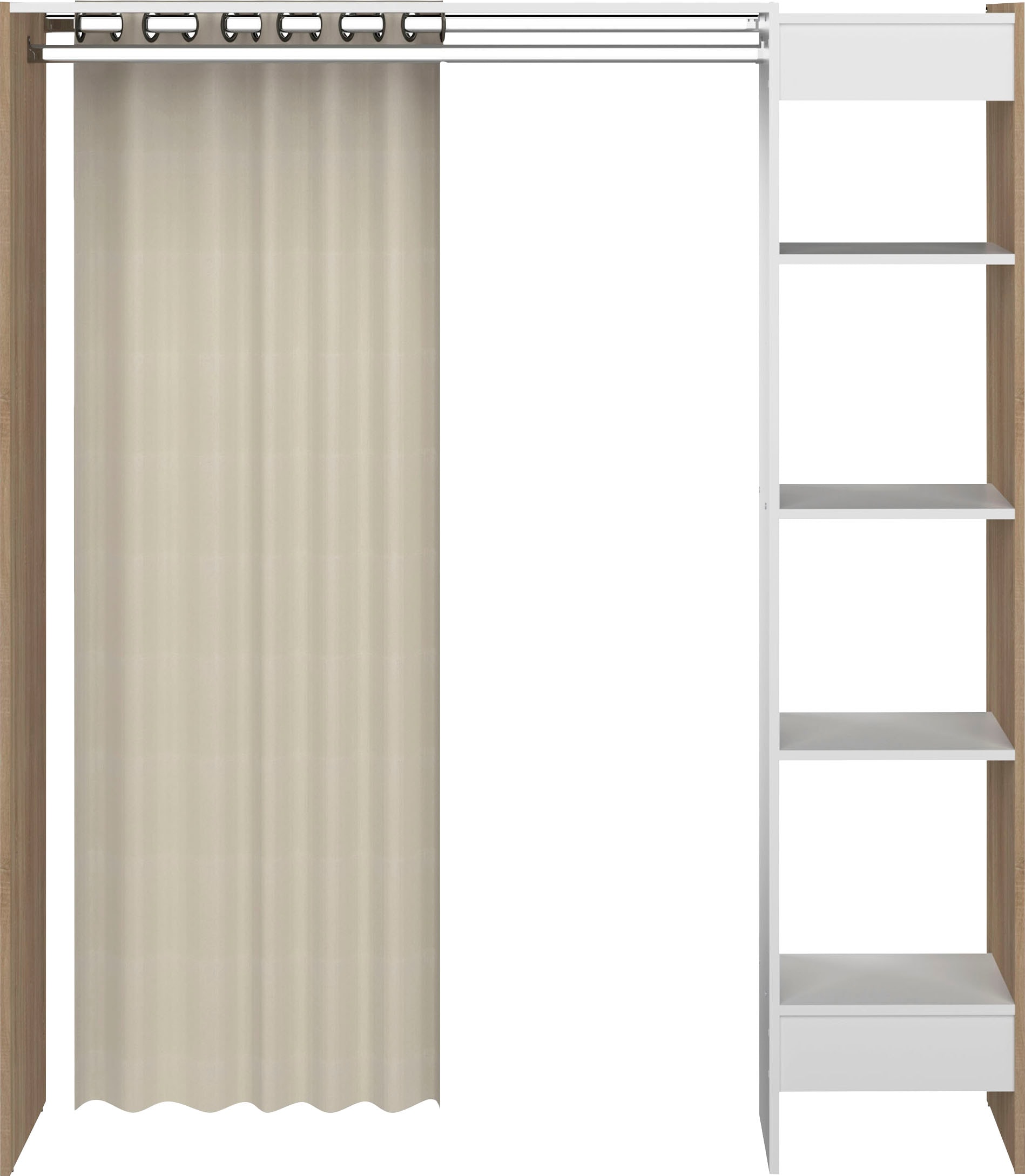 TemaHome Kleiderschrank »Tom«, ausziehbarer Kleiderschrank, Vorhang cm und Fächer, | BAUR Höhe viele kaufen 181