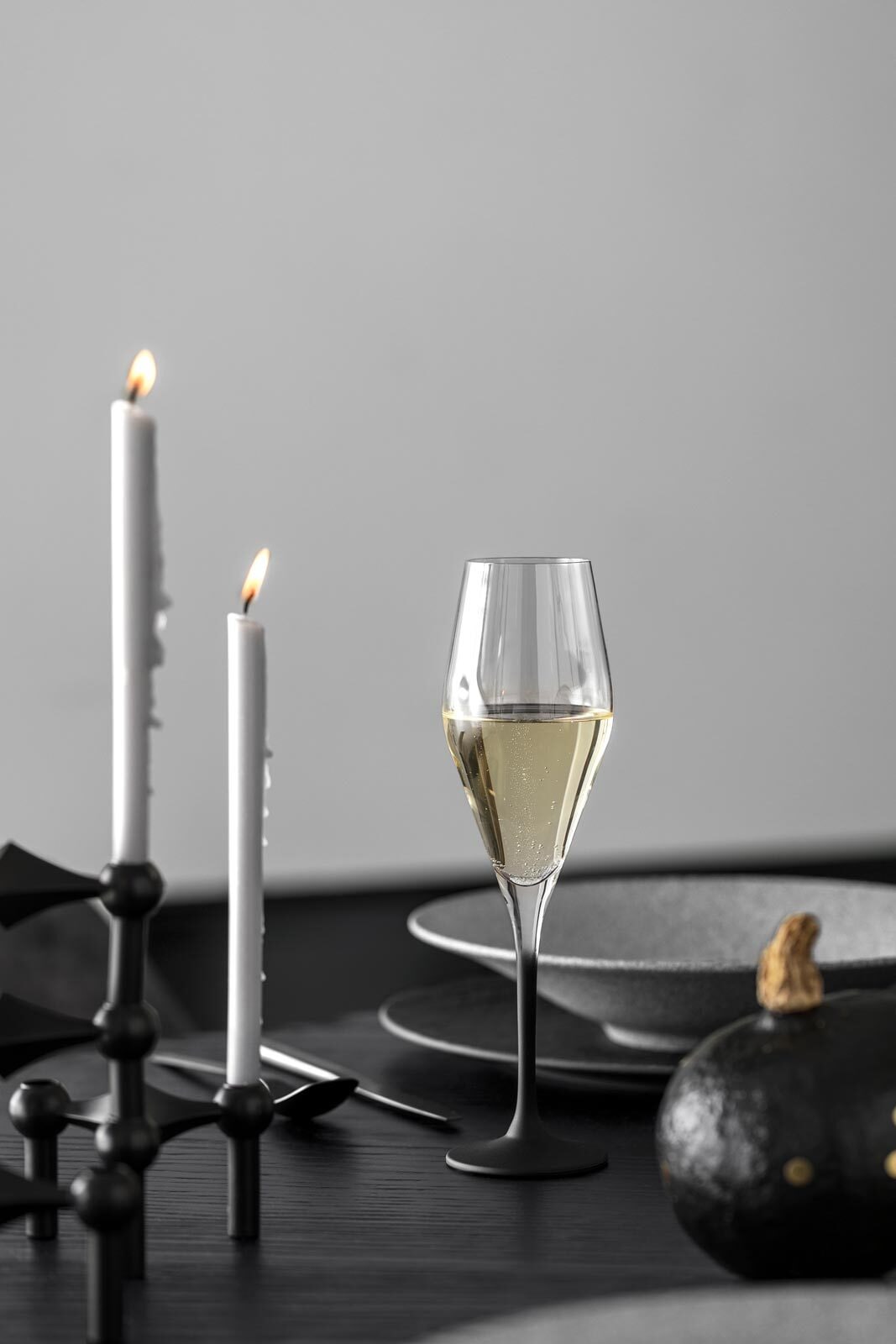 Villeroy & Boch Champagnerglas »Champagnergläser Manufacture Rock 260 ml 4er Set schwarz-transparent«