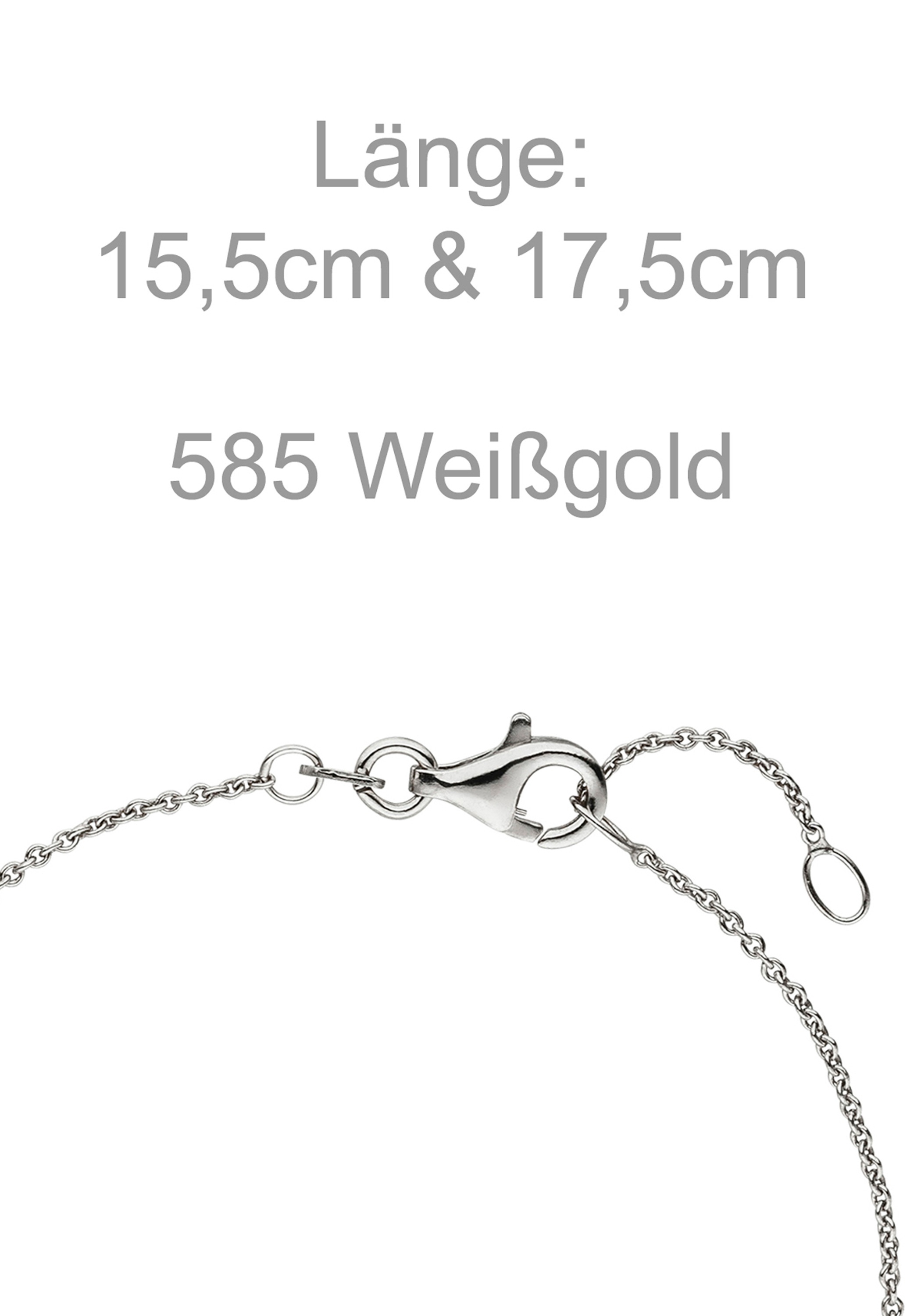 JOBO Armband 585 Weißgold mit 7 Diamanten 17,5 cm