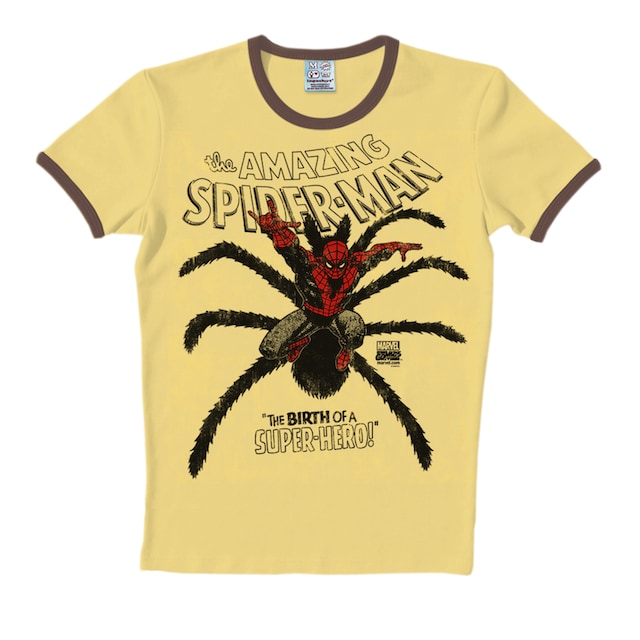 mit »Spider-Man«, ▷ BAUR T-Shirt farblich abgesetzten für | Bündchen LOGOSHIRT