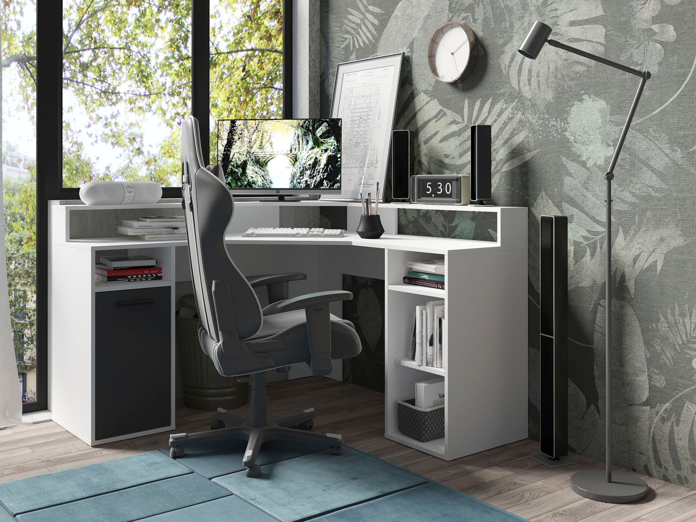 byLIVING Gamingtisch "Fox", Breite 139 cm, moderner Eck-Schreibtisch günstig online kaufen