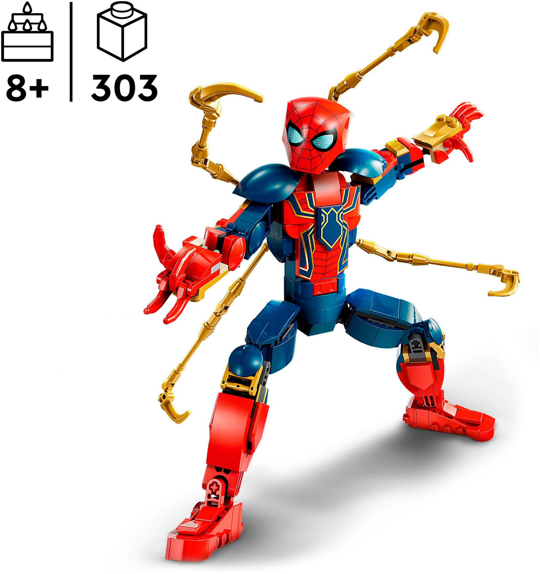 LEGO® Konstruktionsspielsteine »Iron Spider-Man Baufigur (76298), LEGO Super Heroes«, (303 St.), Made in Europe