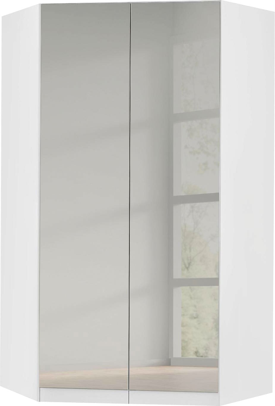 rauch "Kleiderschrank Schrank Eckschrank Ankleide Garderobe CELLE" Schenkelmaß: 117x117 cm, Höhe 197/210 cm, optional mit Spiegel oder Hochglanzfront MADE IN GERMANY