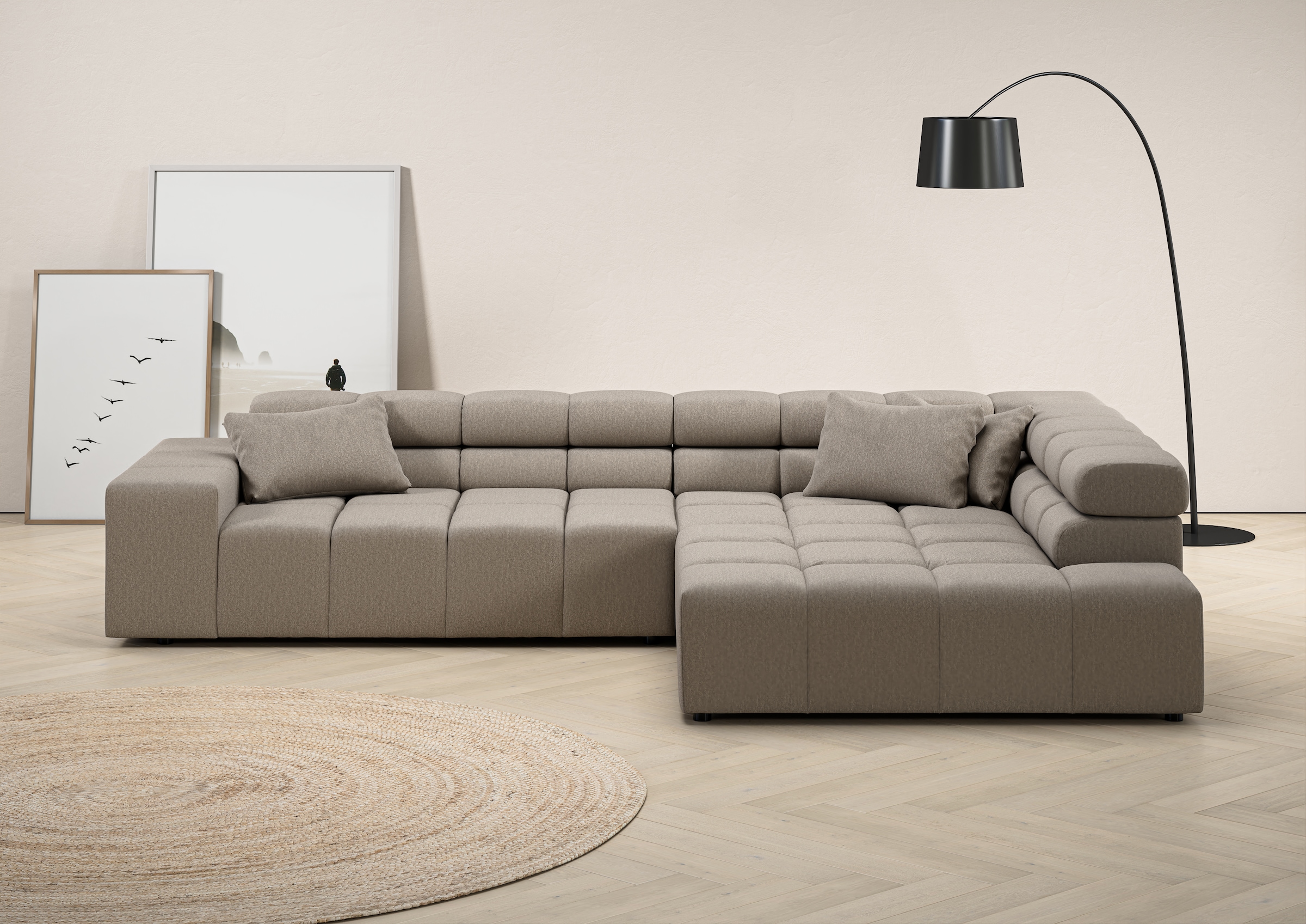 INOSIGN Ecksofa "Ancona incl. Kopfteilverstellung, Breite 319cm, L-Form", w günstig online kaufen