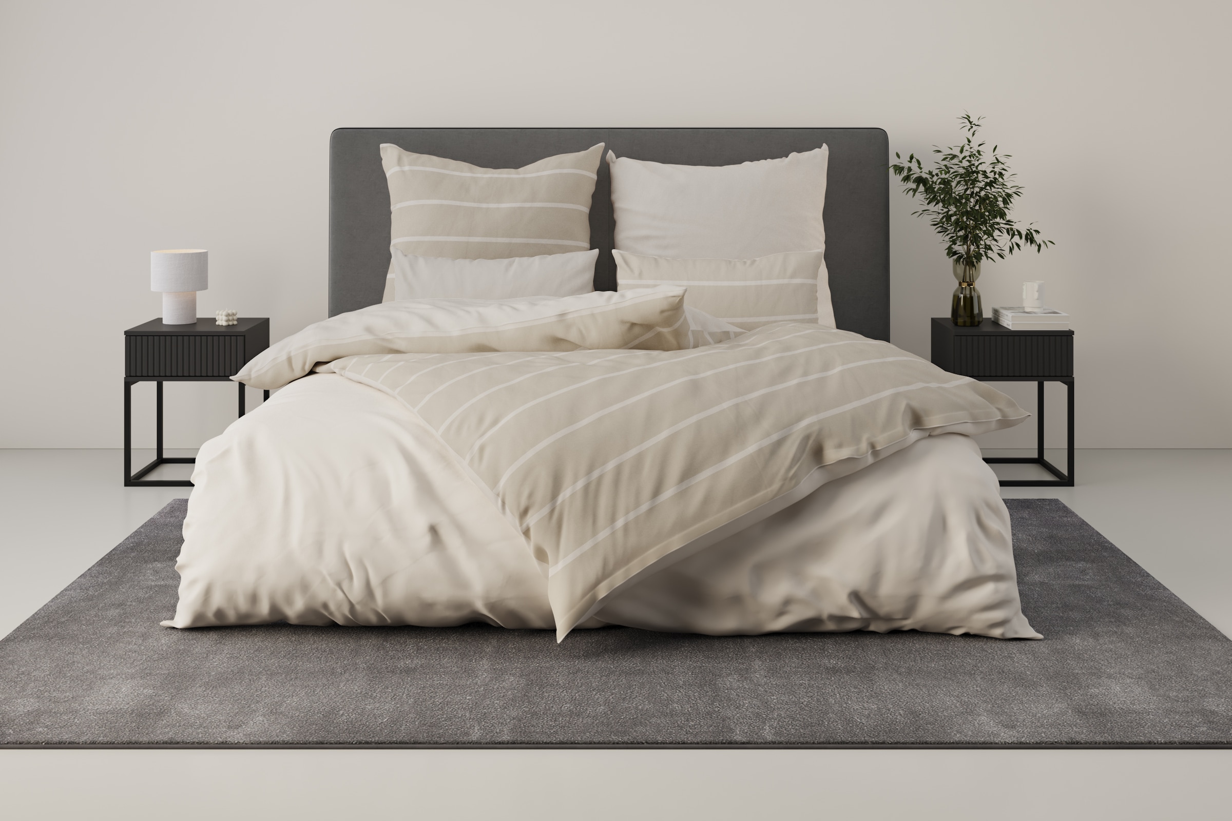 my home Bettwäsche "Katja" 2 Stk. tlg. Bettwäsche aus Baumwolle, Bettwäsche günstig online kaufen