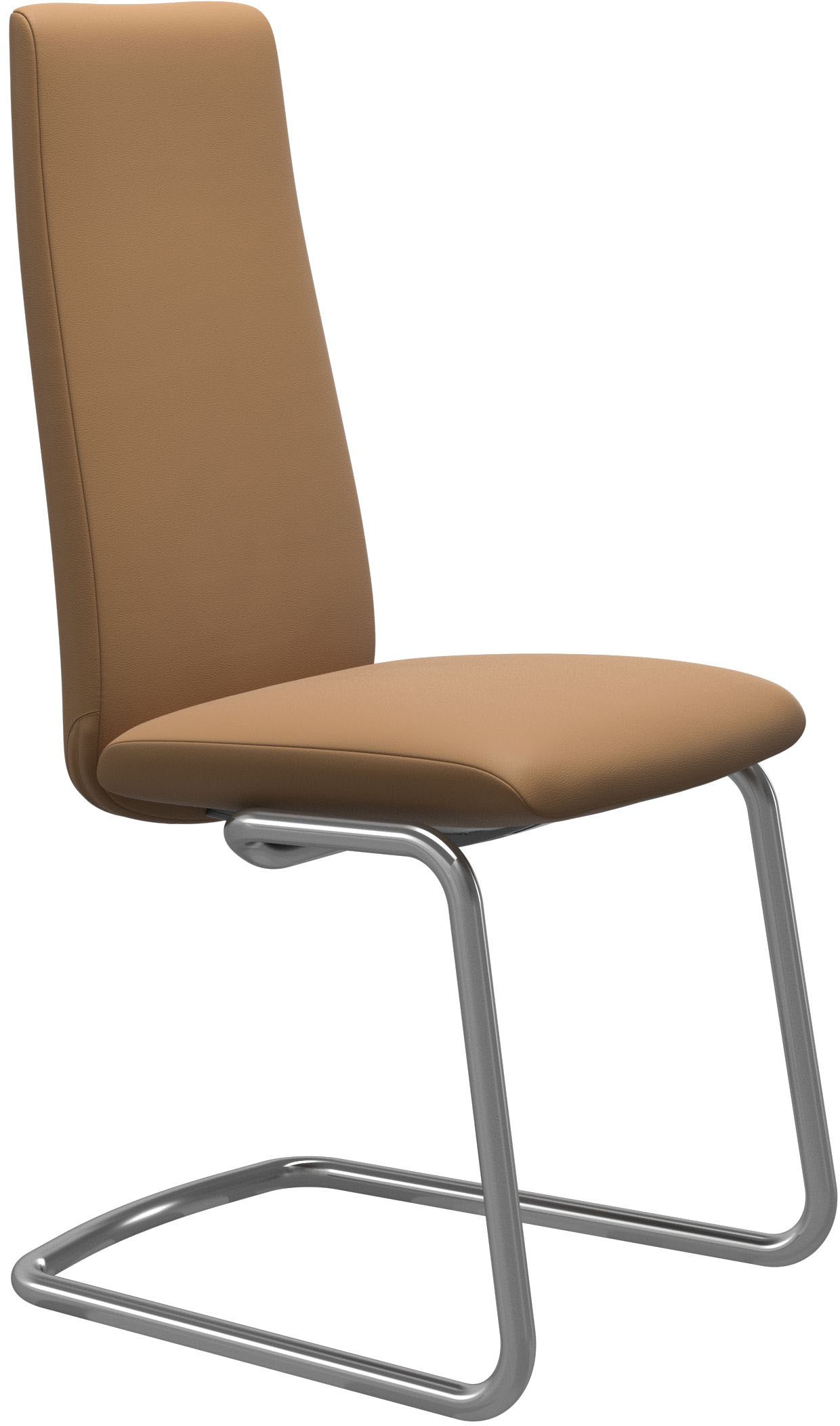 Polsterstuhl STRESSLESS "Laurel", braun (taupe paloma, chrom glänzend), B:53cm H:105cm T:60cm, Leder PALOMA: PALOMA ist ein durchgefärbtes Semianilin-Möbelleder mit natürlicher Narbung., Stühle, Polsterstuhl, High Back, Größe M, mit Beinen aus Stahl in Ch 2