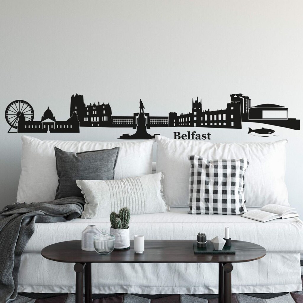 Wall-Art Wandtattoo »XXL Stadt Skyline Belfast 120cm«, (1 St.)