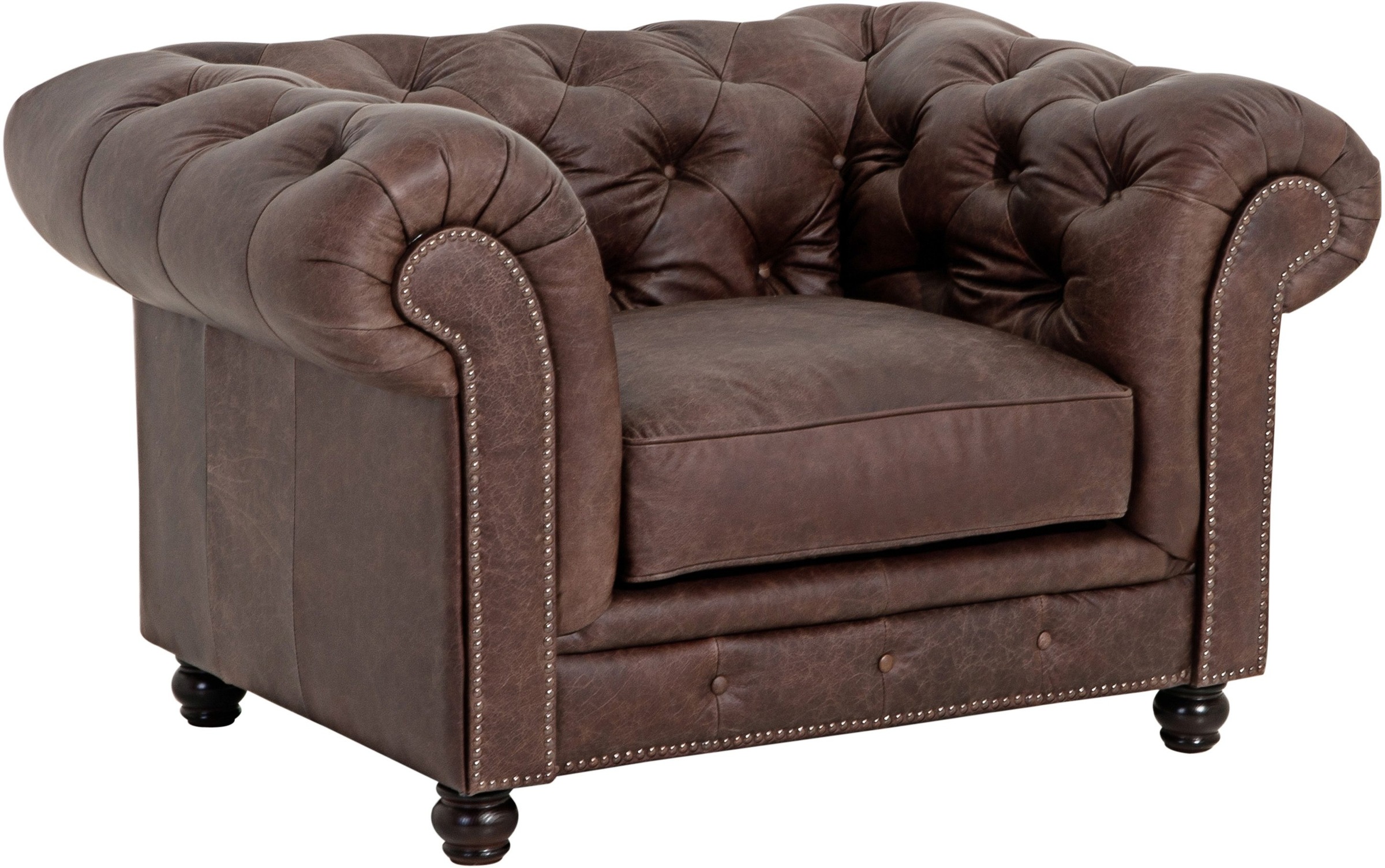 Max Winzer® Polstergarnitur »Old England«, (Spar-Set, 3 tlg.), Chesterfield Ledergarnitur mit Knopfheftung & Ziernägeln