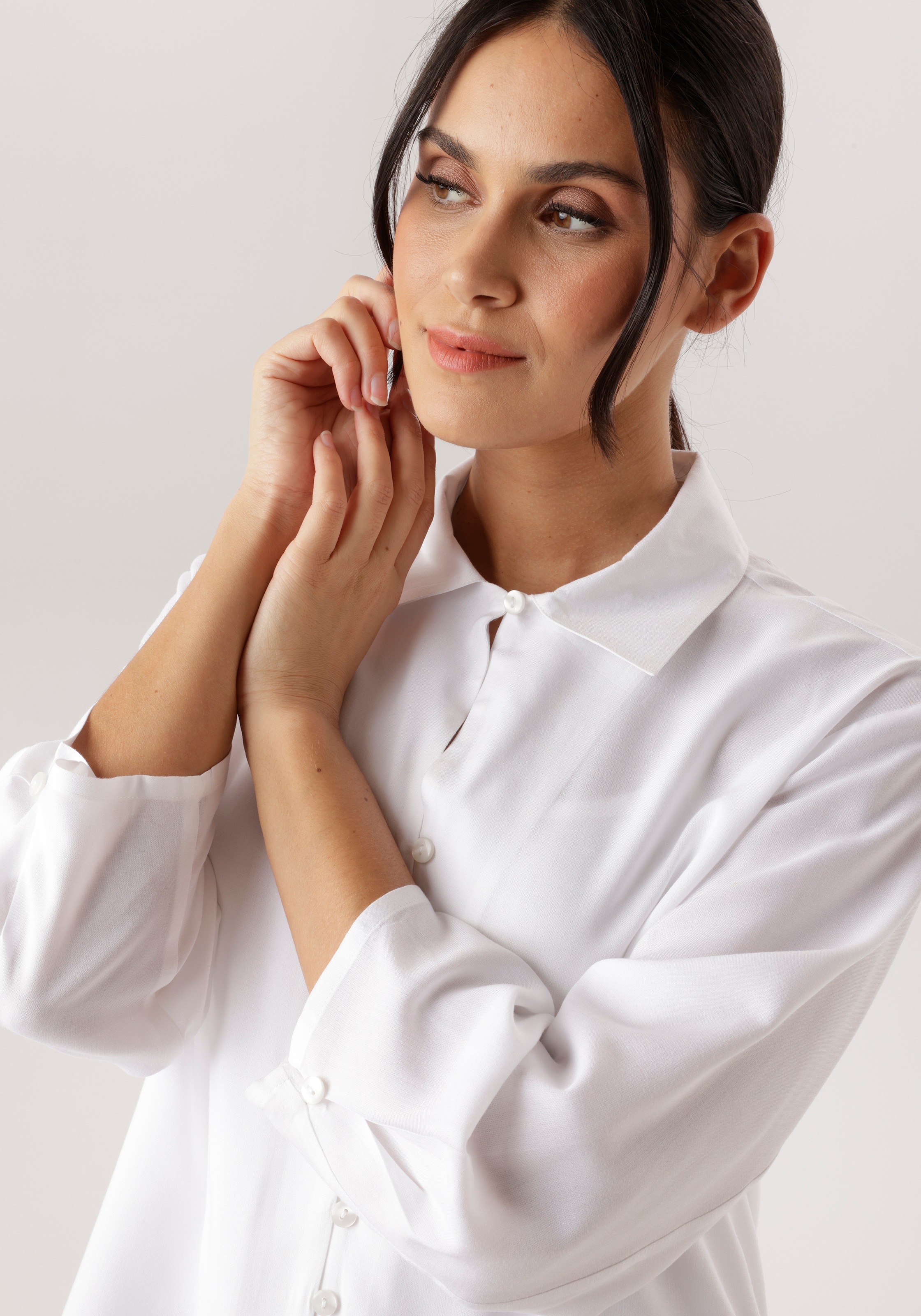 Thumbnail - Aniston SELECTED Hemdbluse mit Hemdkragen und 3/4-langen Ärmeln - NEUE KOLLEKTION