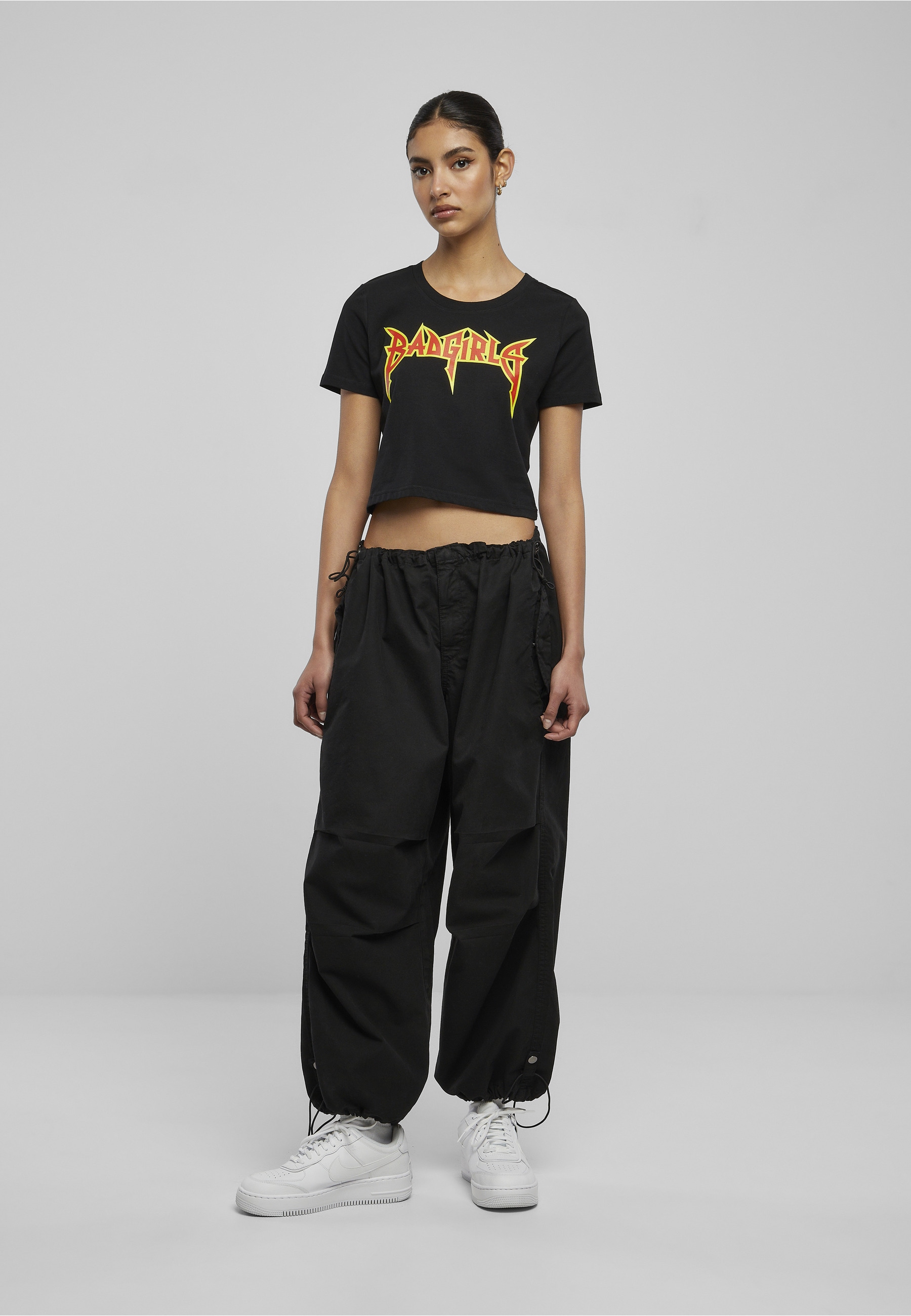 Miss Tee Kurzarmshirt »Miss Tee Damen Badgirls Cropped Tee« 1 Stk.