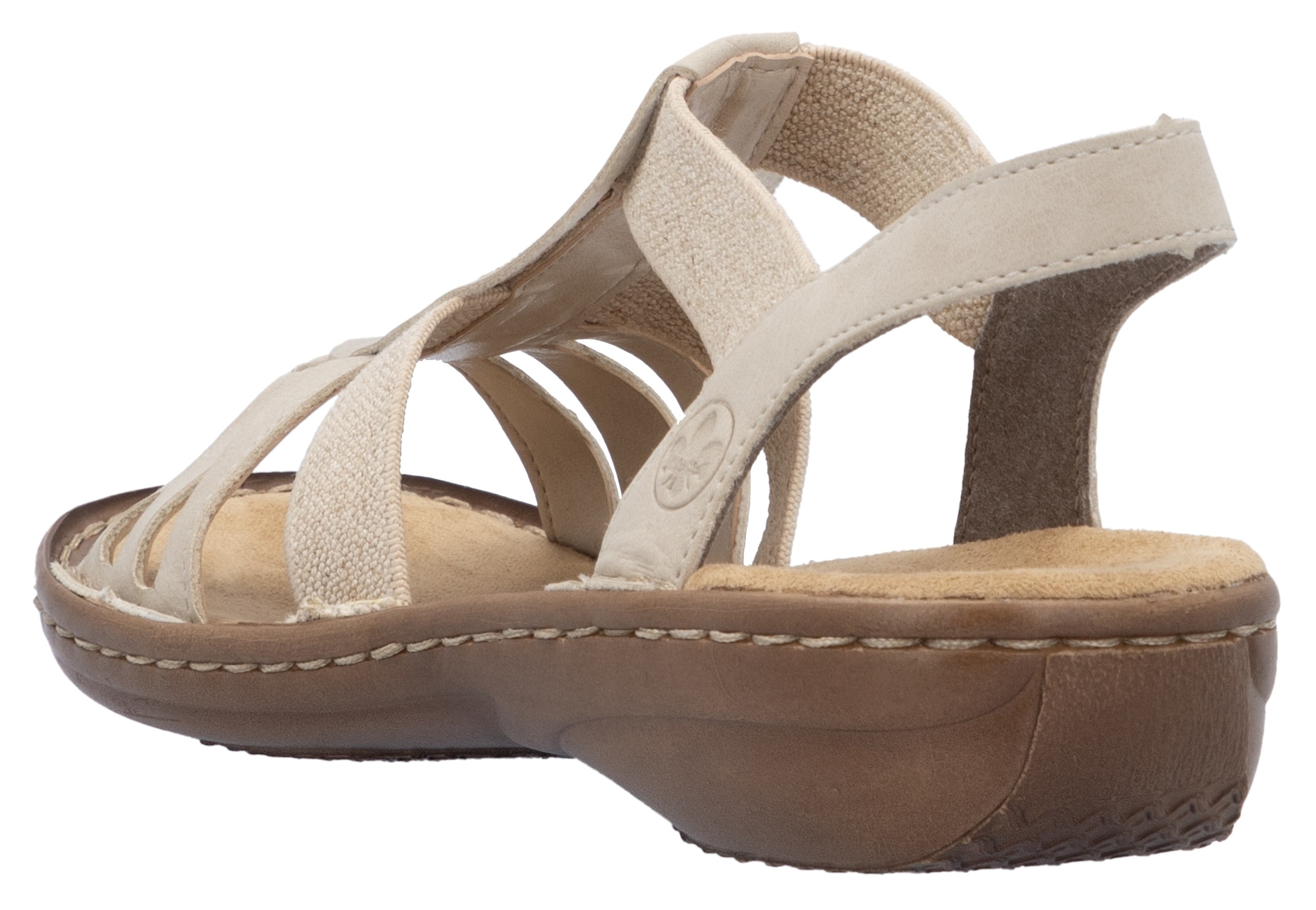 Rieker Sandale, Sommerschuh, Schlupfschuh, Sandalette mit praktischen Gummizügen