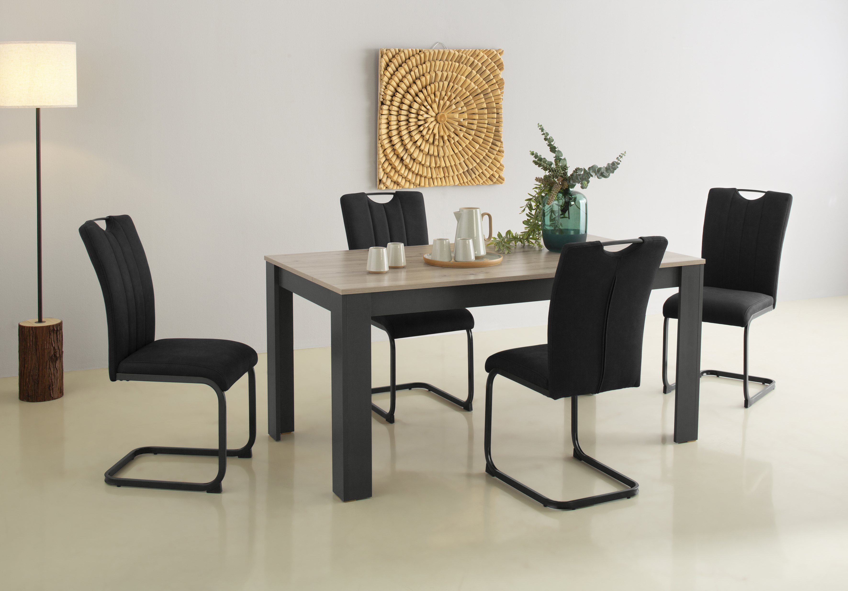 Essgruppe »Napoli«, (Set, 5 tlg.), 5-teilige Tischgruppe mit modernem Freischwinger...
