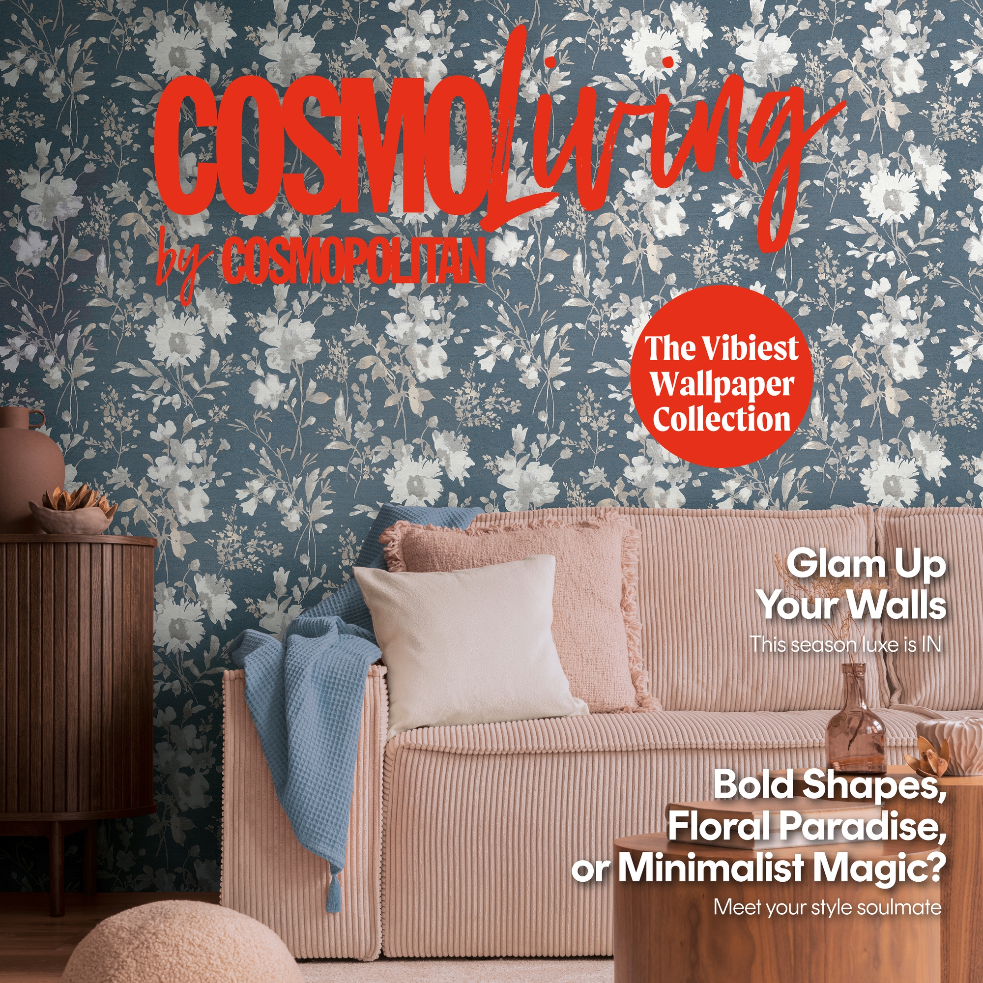 CosmoLiving by Cosmopolitan Vliestapete »Petal Poetry – Aquarell-Blumentapete« matt strukturiert Zarte Aquarellblüten für stilvolle Wohnräume