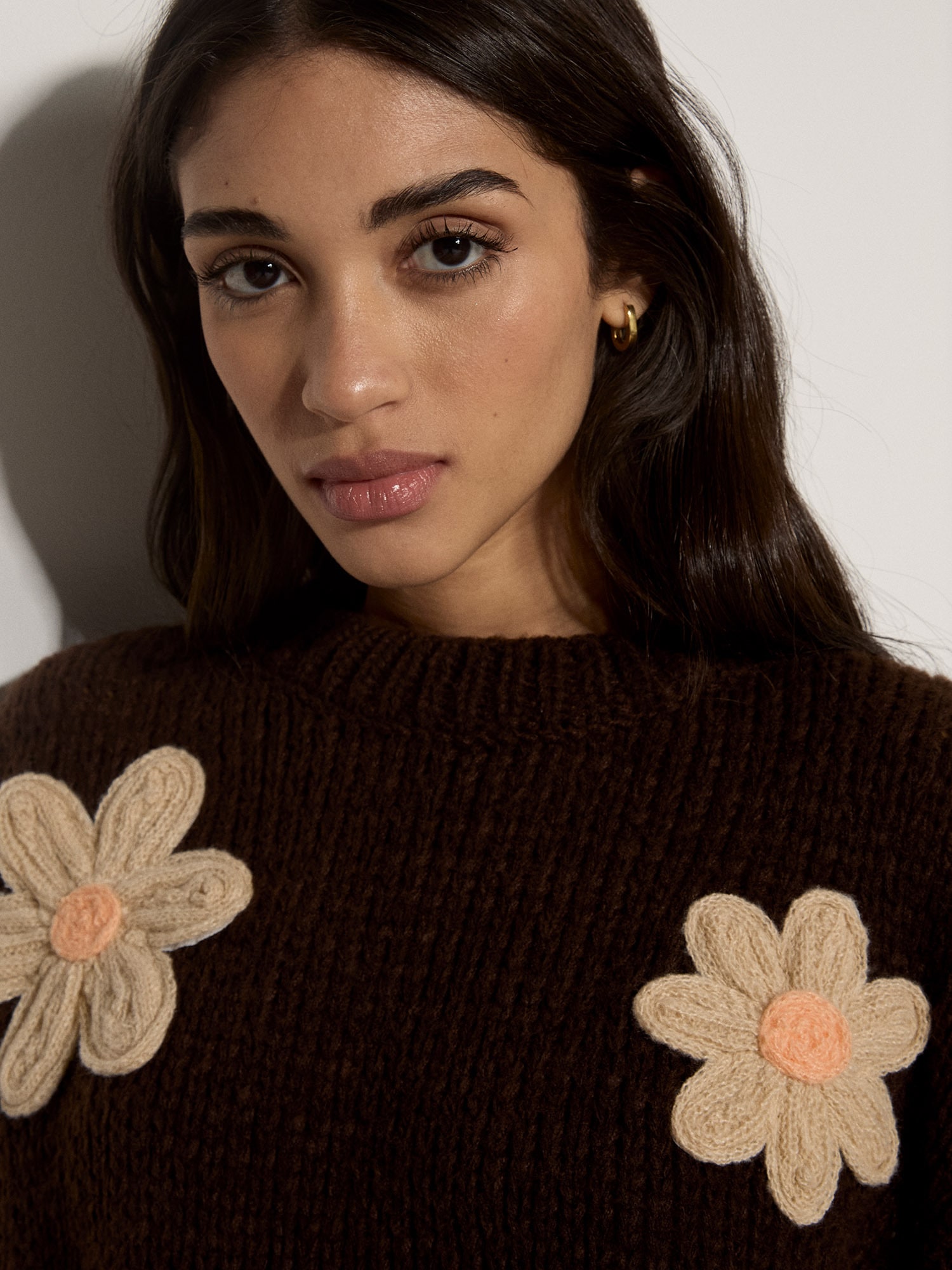 Apricot Strickpullover »Bestickter Pullover« mit Gänseblümchen